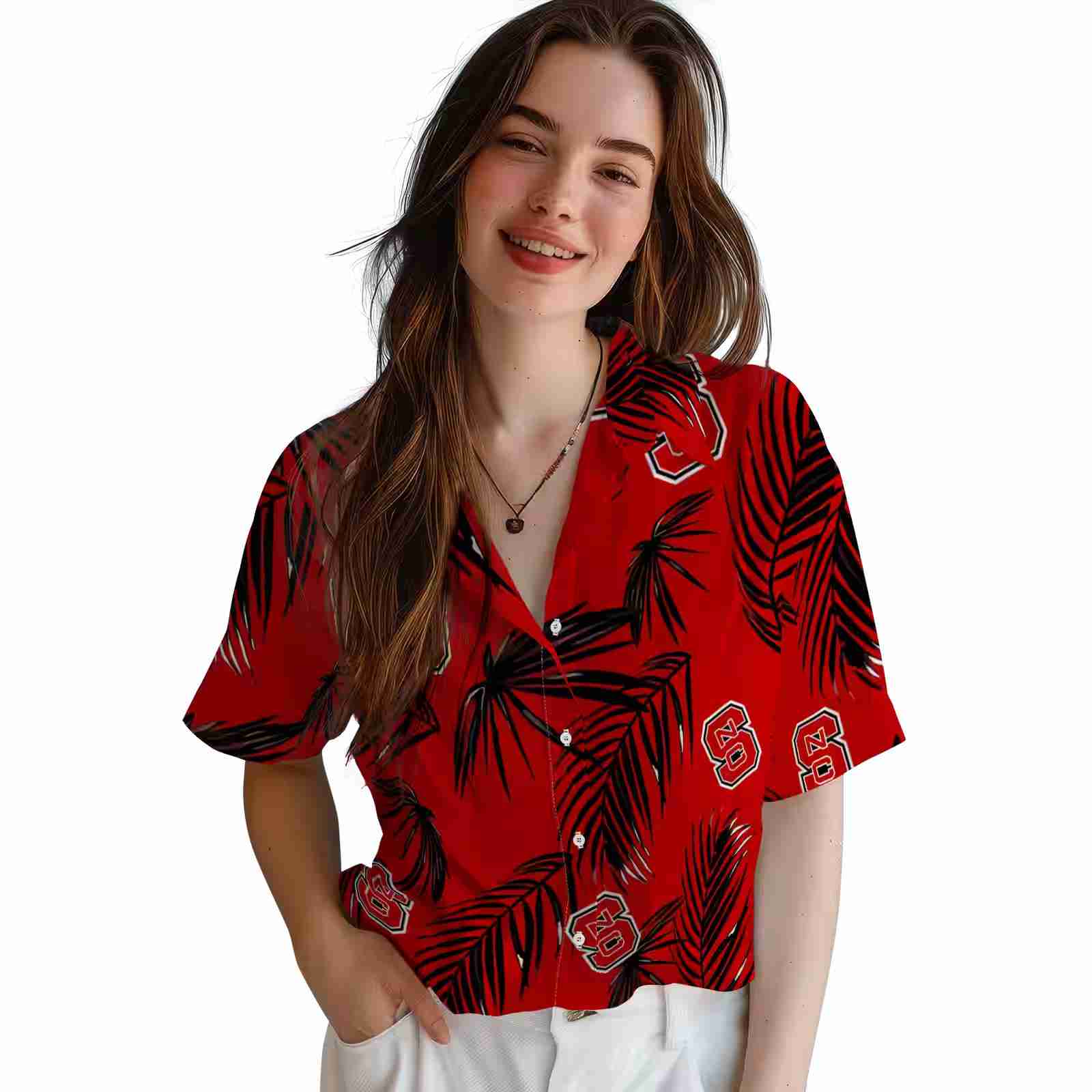 nc state wolfpack palm leaf red hawaiian shirt latest model