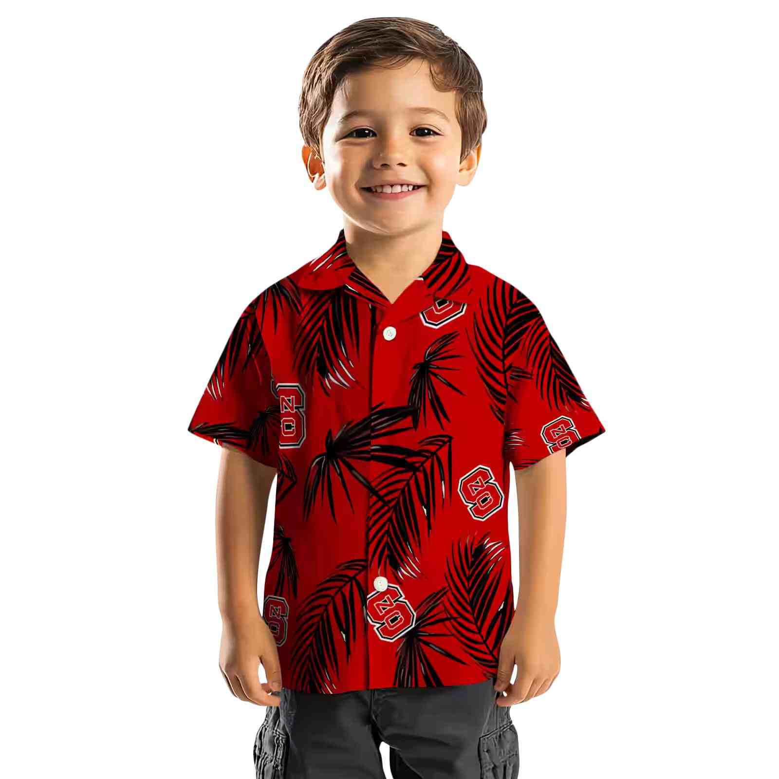 nc state wolfpack palm leaf red hawaiian shirt top rated