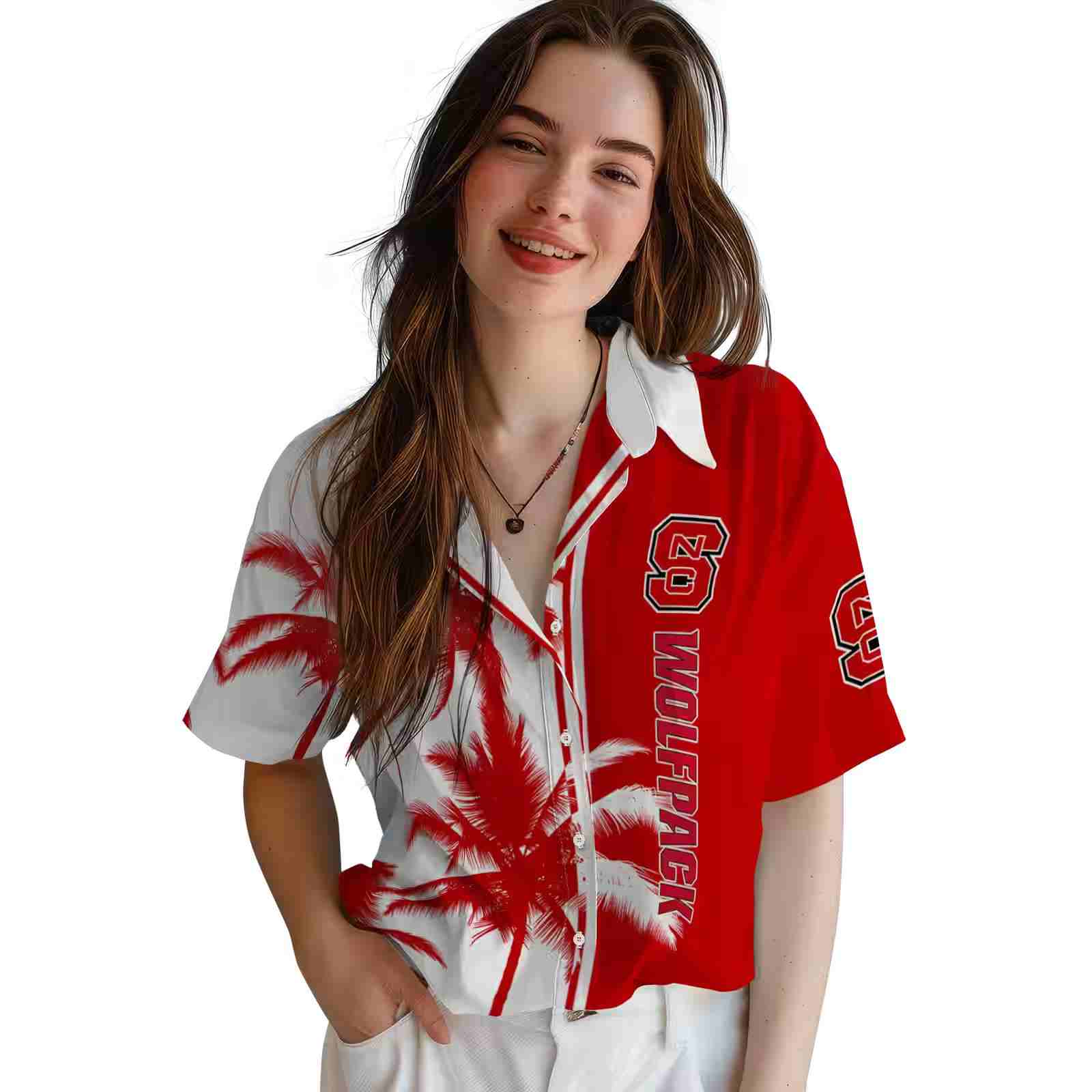 nc state wolfpack palm trees red white hawaiian shirt latest model