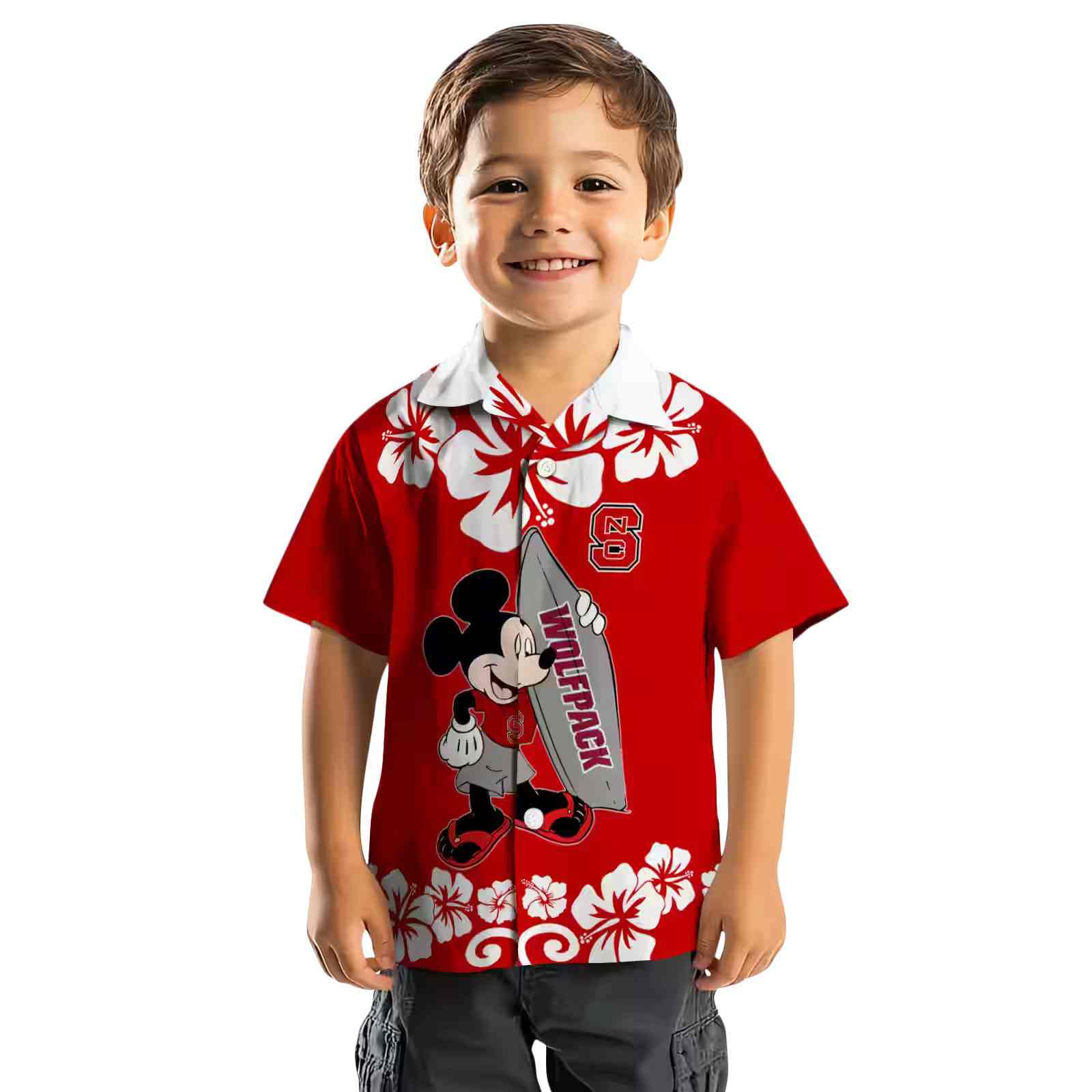 nc state wolfpack surfing mickey red hawaiian shirt top rated