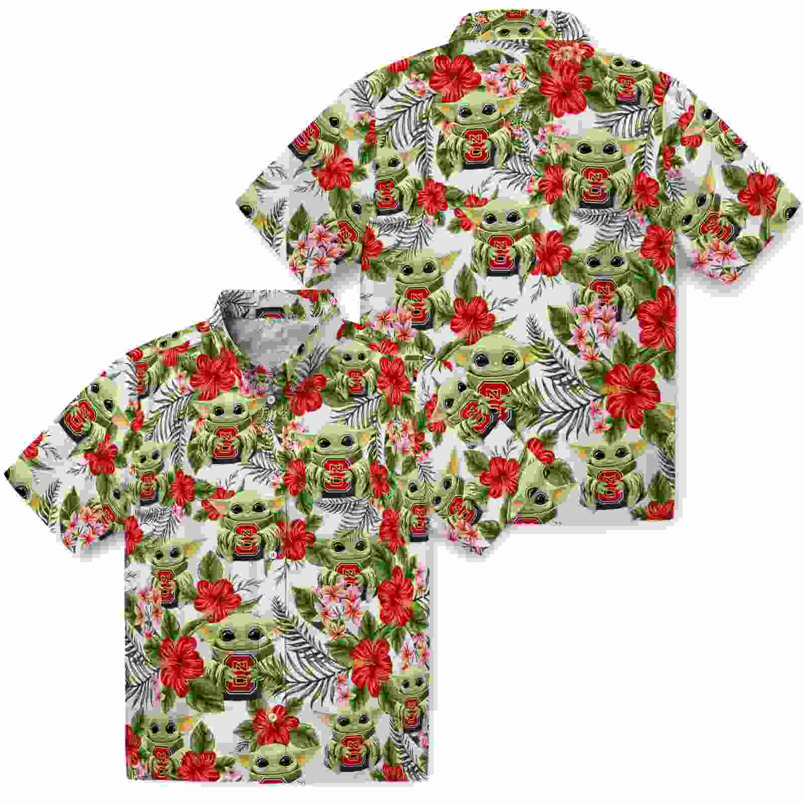 nc state wolfpack tropical yoda green hawaiian shirt high quality