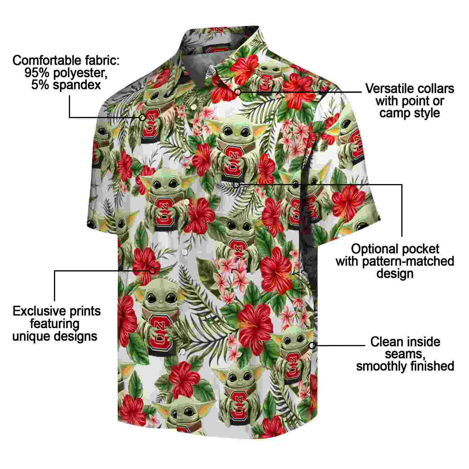 nc state wolfpack tropical yoda green hawaiian shirt new arrival