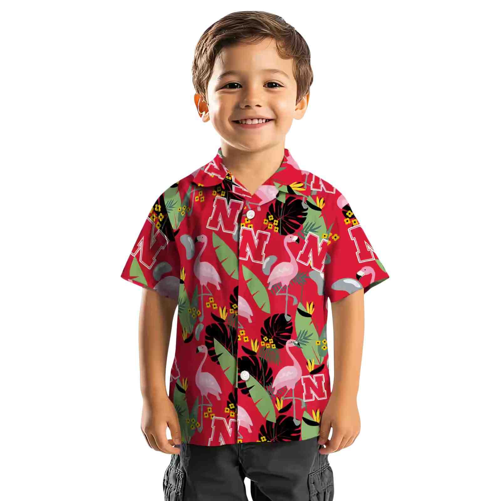 nebraska cornhuskers flamingo leaves red hawaiian shirt top rated