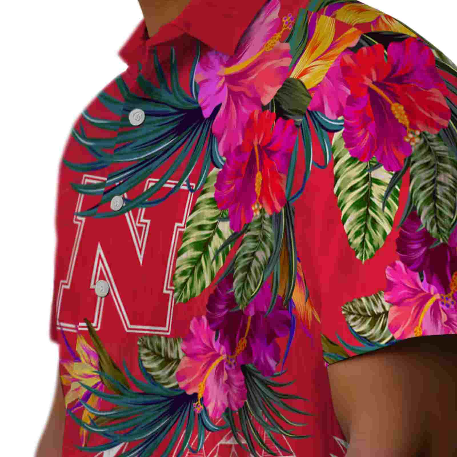 nebraska cornhuskers floral polynesian red hawaiian shirt trendy