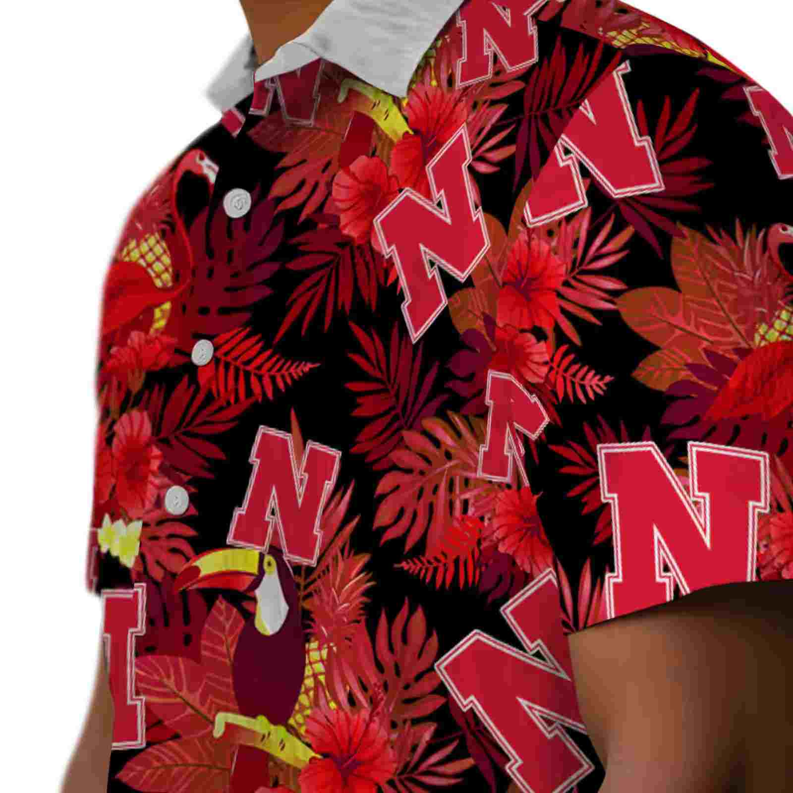 nebraska cornhuskers floral toucan red hawaiian shirt trendy