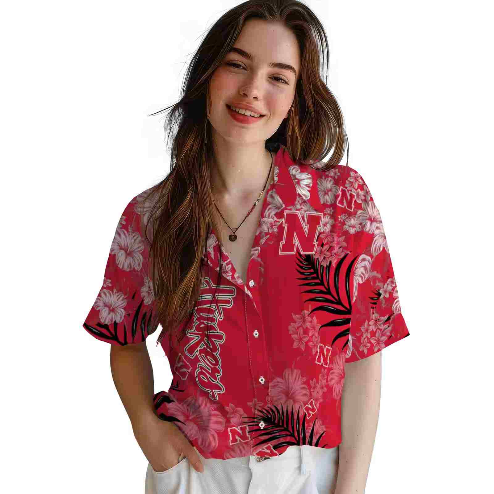 nebraska cornhuskers hibiscus print red hawaiian shirt latest model