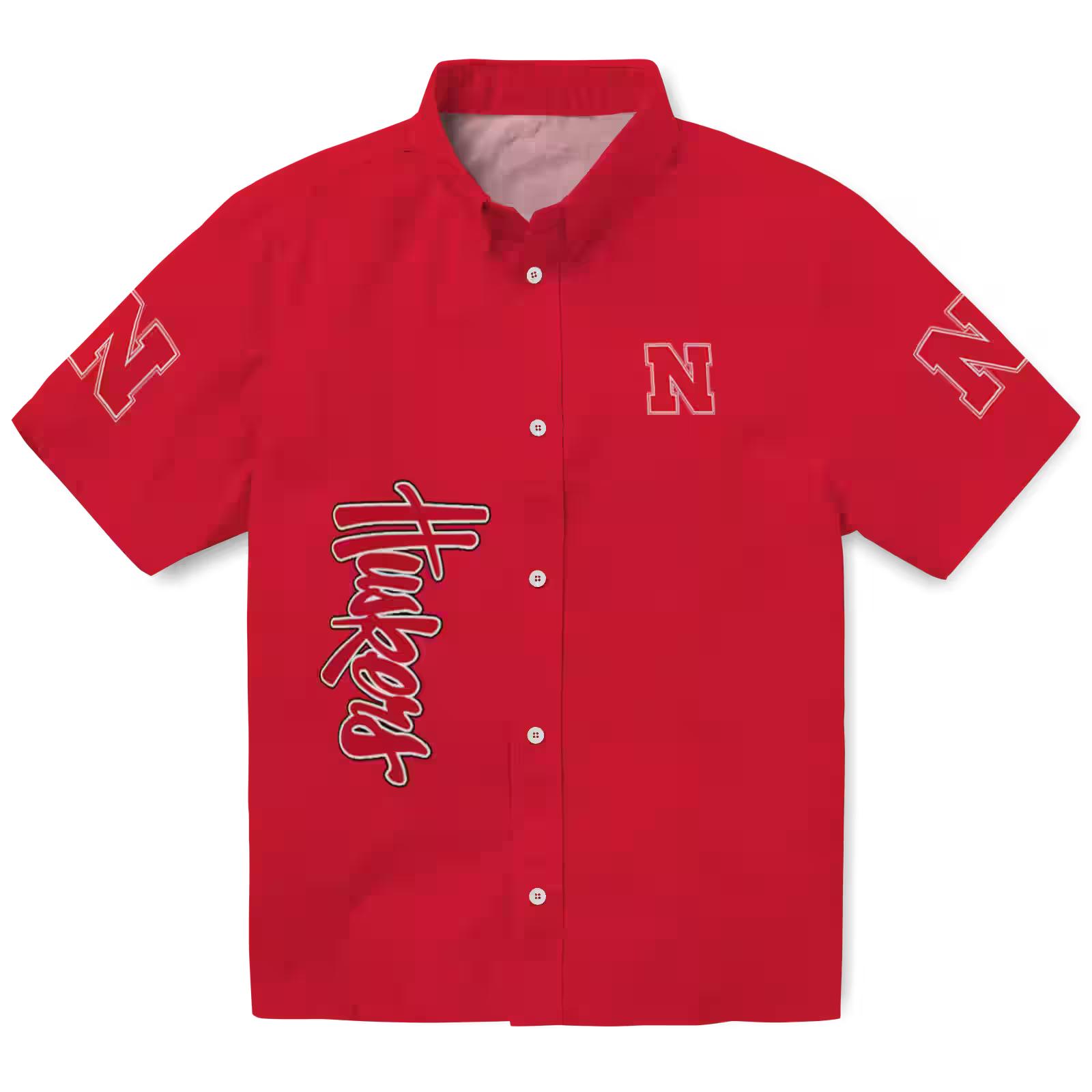 Nebraska Cornhuskers Stuart Minion Red Hawaiian Shirt