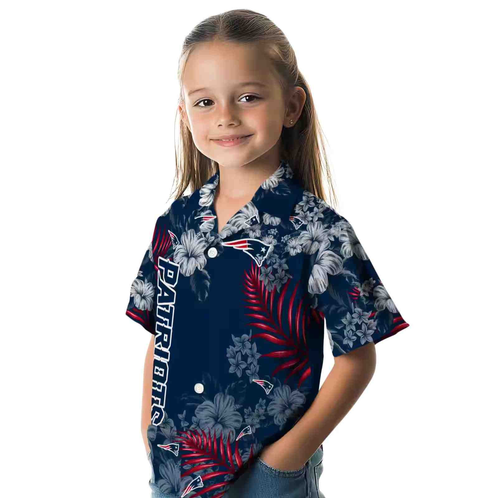 new england patriots hibiscus print blue hawaiian shirt premium grade