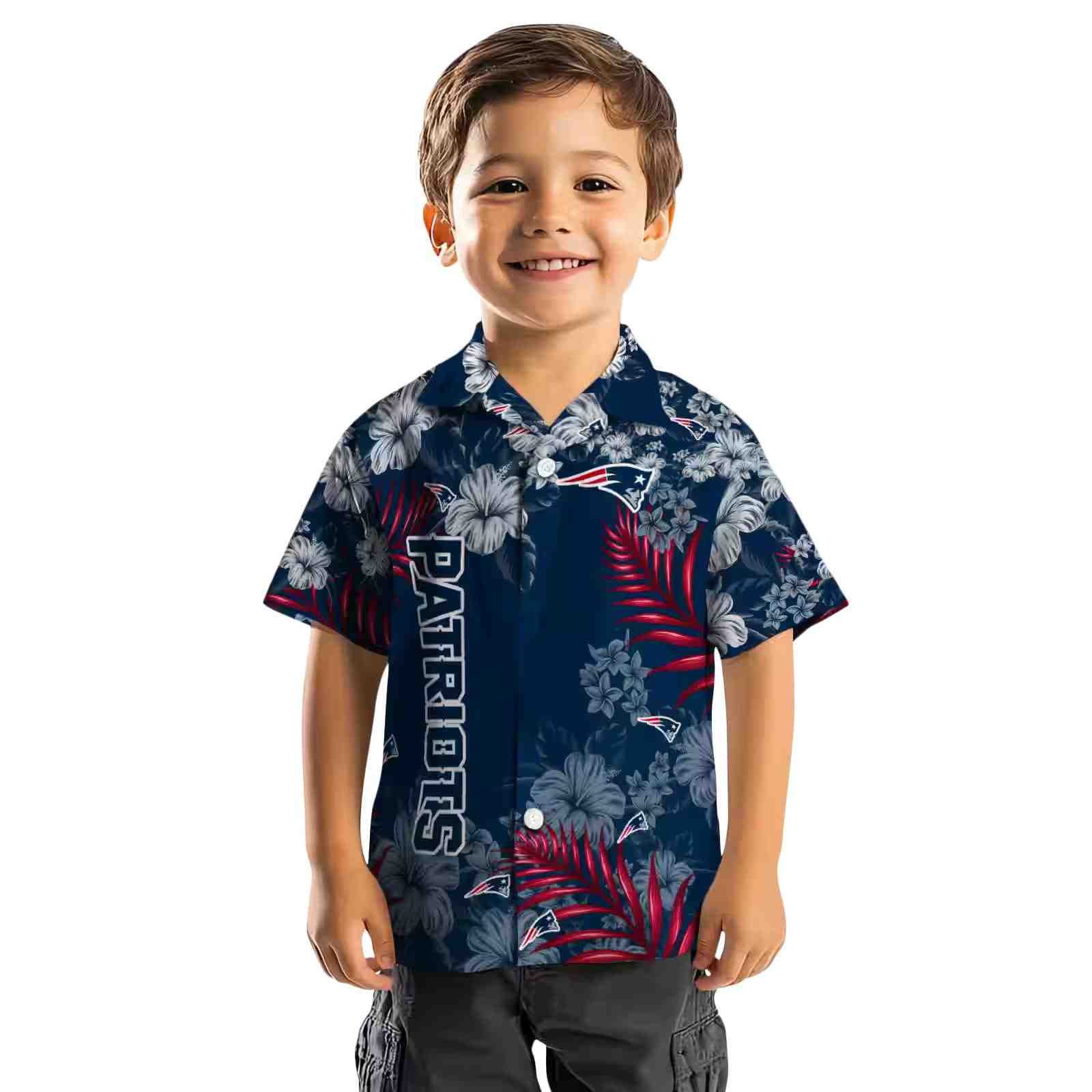 new england patriots hibiscus print blue hawaiian shirt top rated