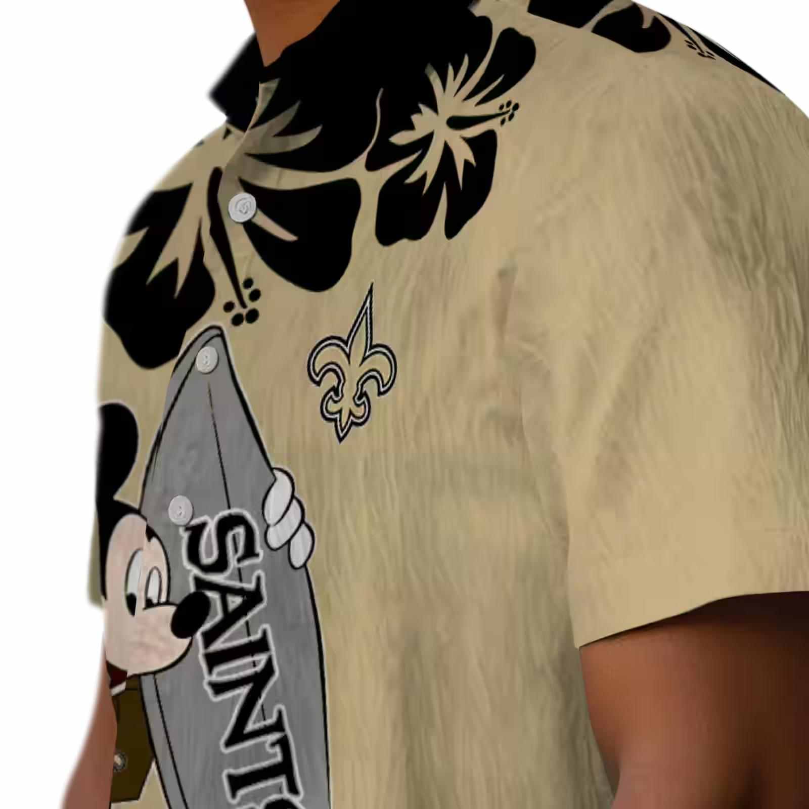 new orleans saints surfing mickey gold hawaiian shirt trendy