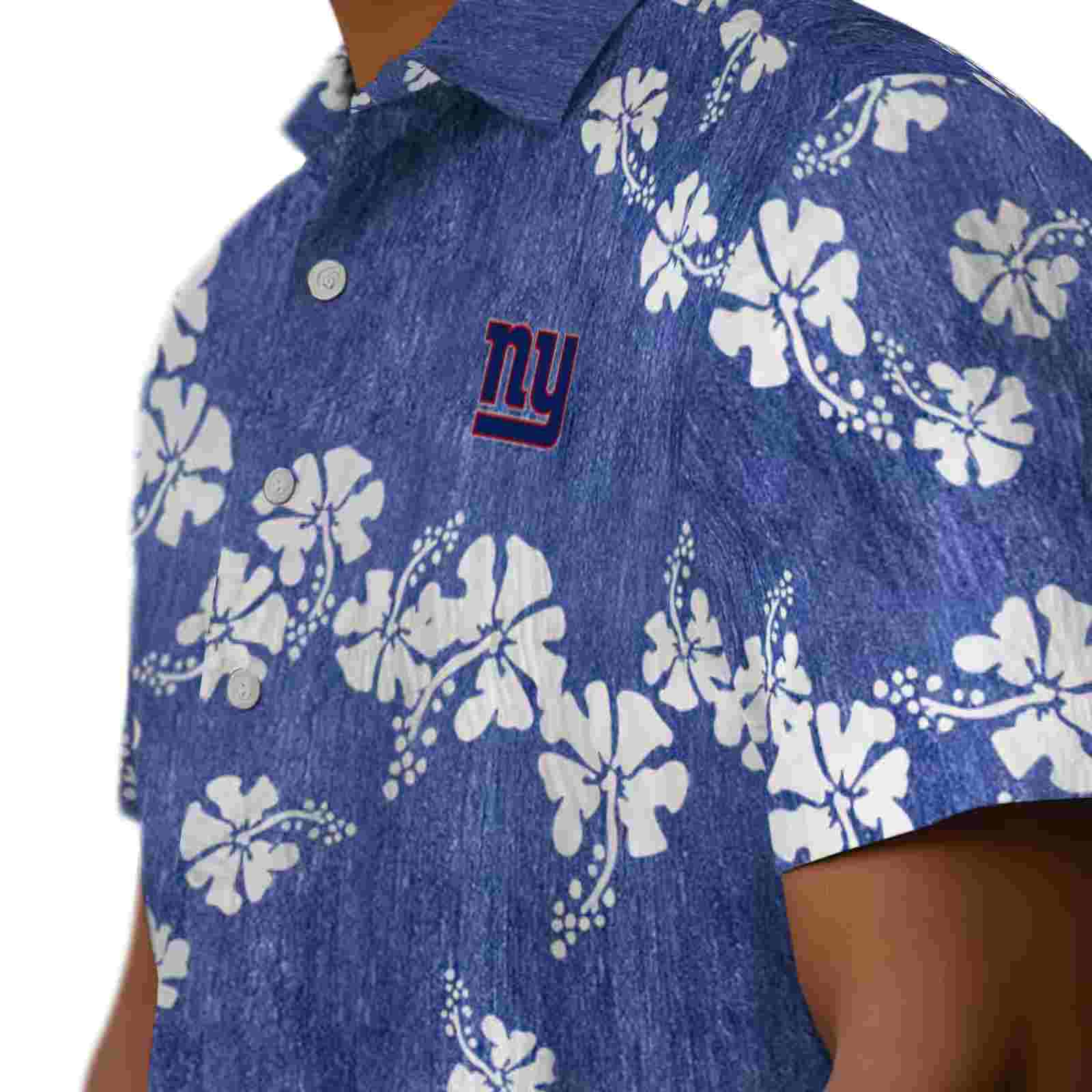 new york giants hibiscus clusters blue hawaiian shirt trendy