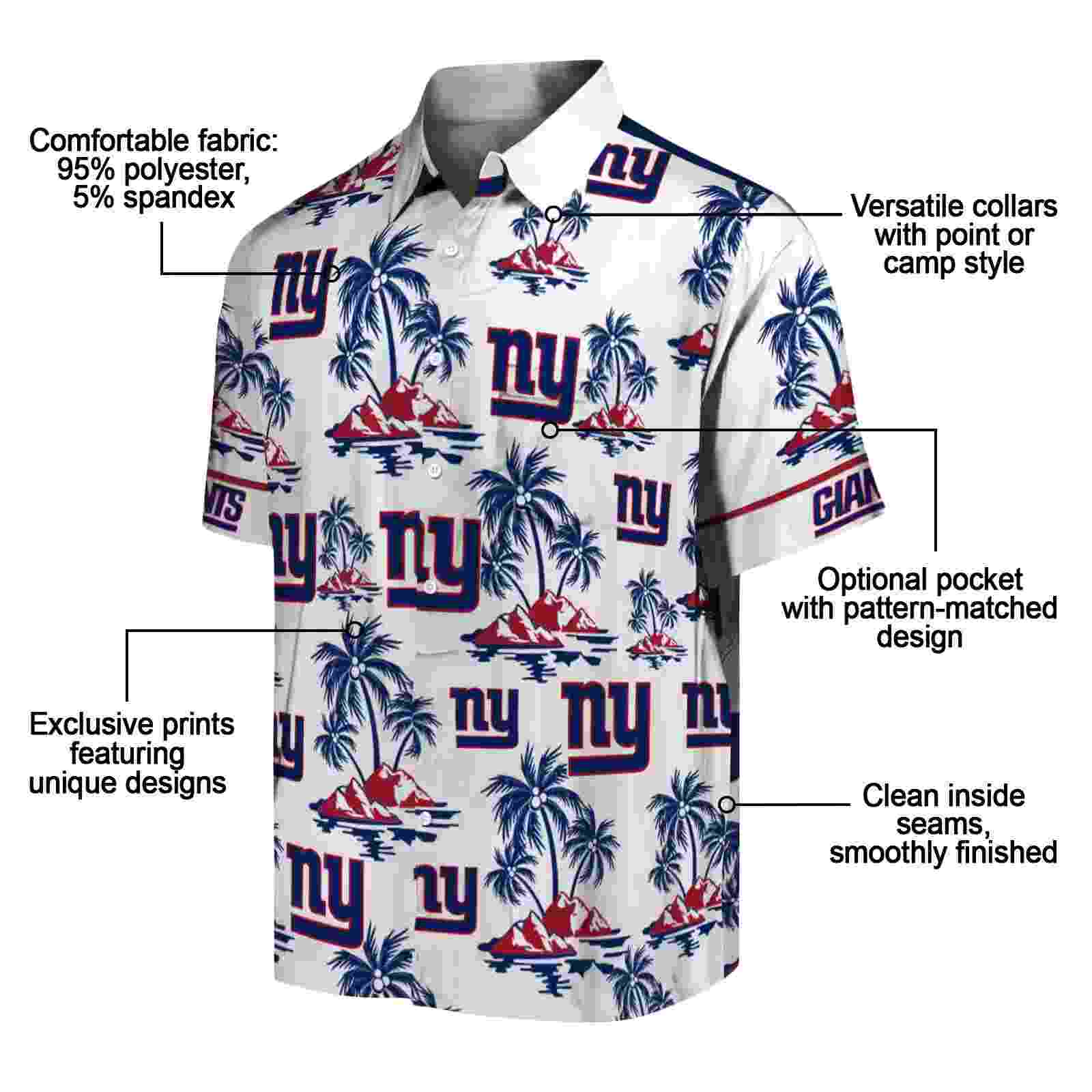 new york giants palm island print blue white hawaiian shirt new arrival