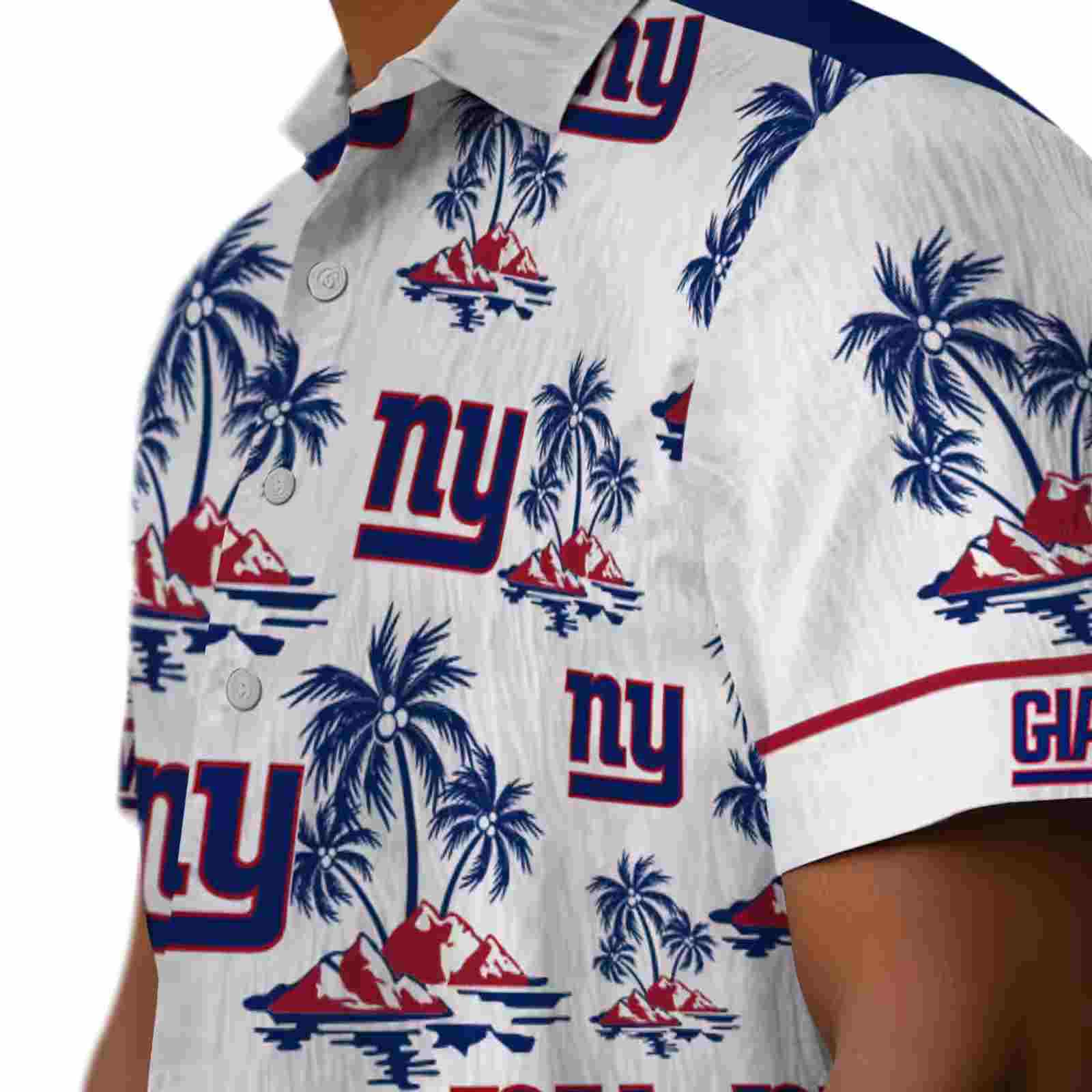 new york giants palm island print blue white hawaiian shirt trendy