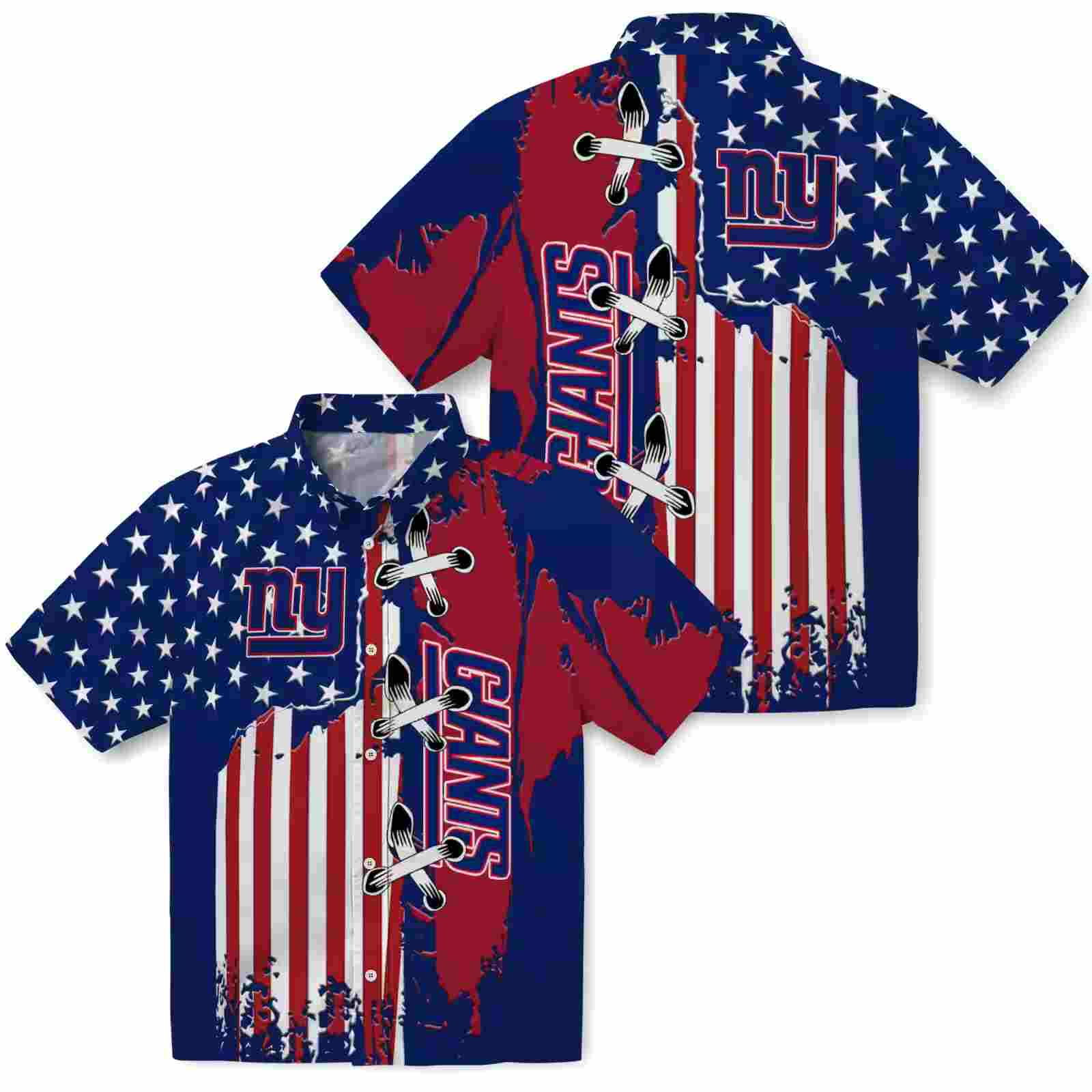 new york giants stitched flag blue hawaiian shirt high quality