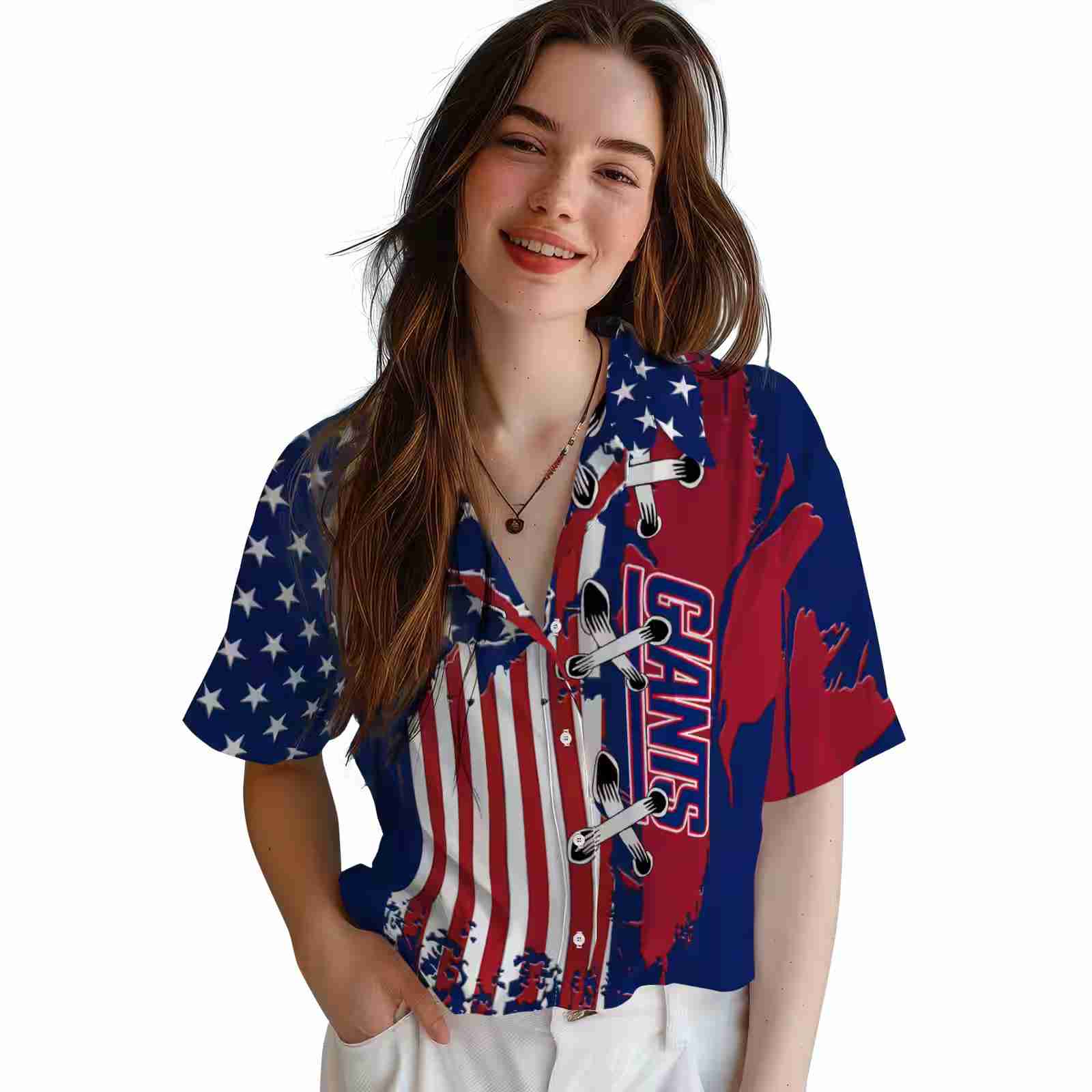 new york giants stitched flag blue hawaiian shirt latest model