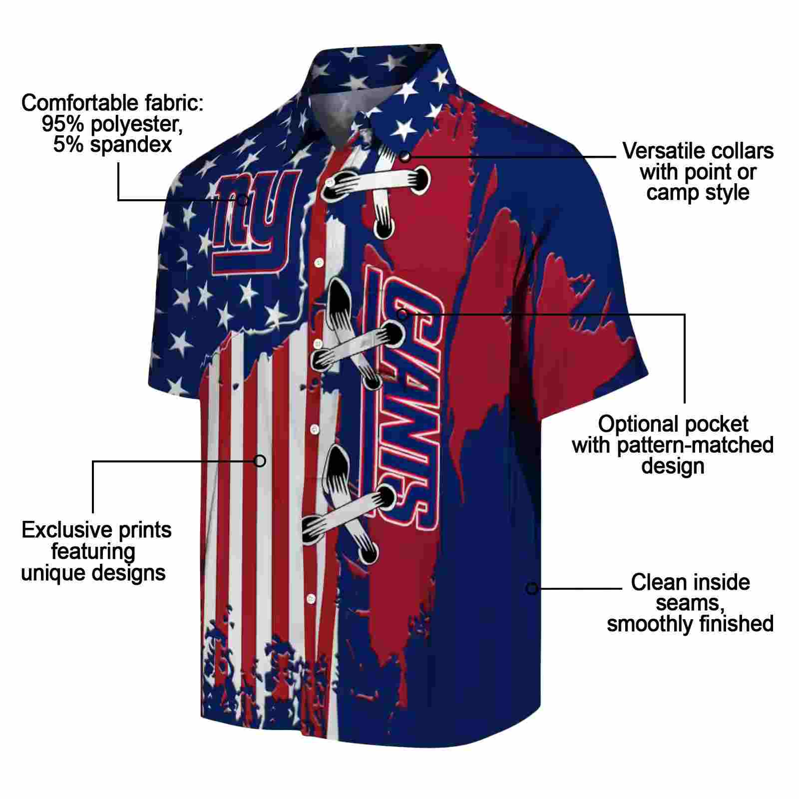 new york giants stitched flag blue hawaiian shirt new arrival