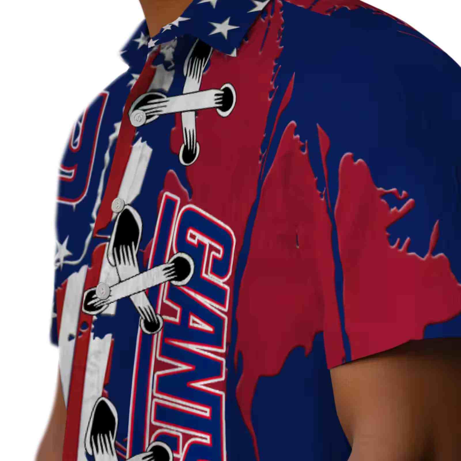 new york giants stitched flag blue hawaiian shirt trendy