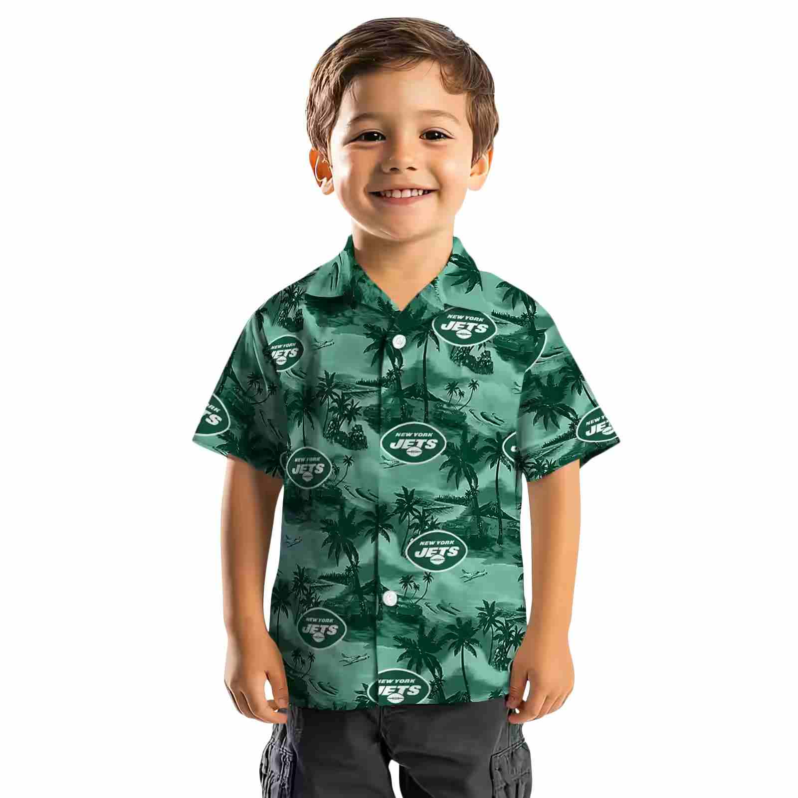 new york jets coastal palms green hawaiian shirt top rated