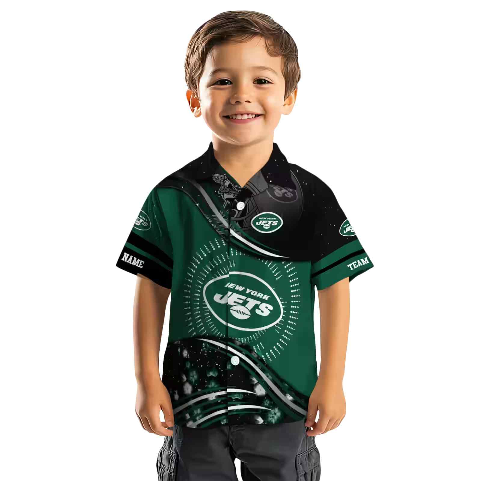 new york jets football wave green black hawaiian shirt top rated