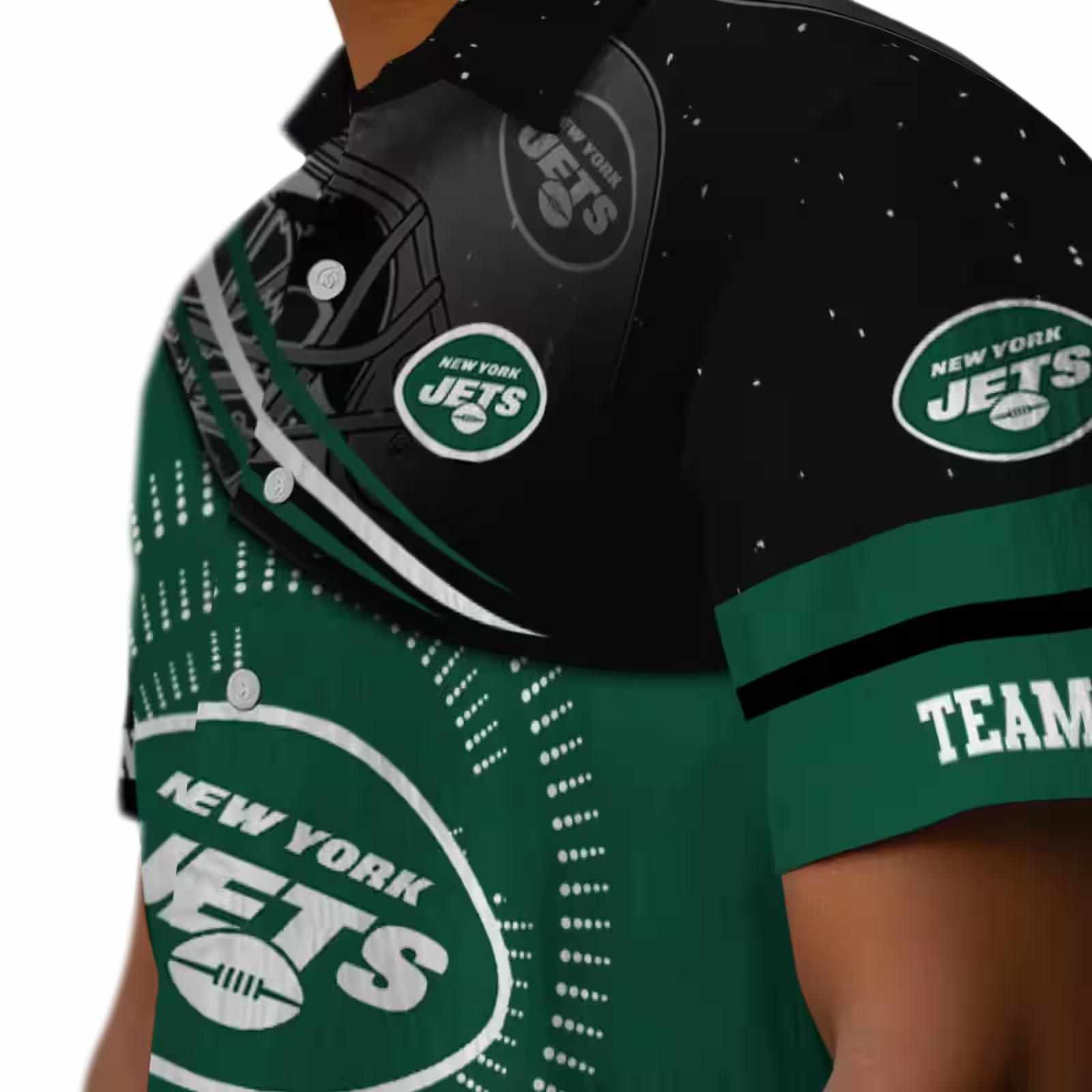 new york jets football wave green black hawaiian shirt trendy