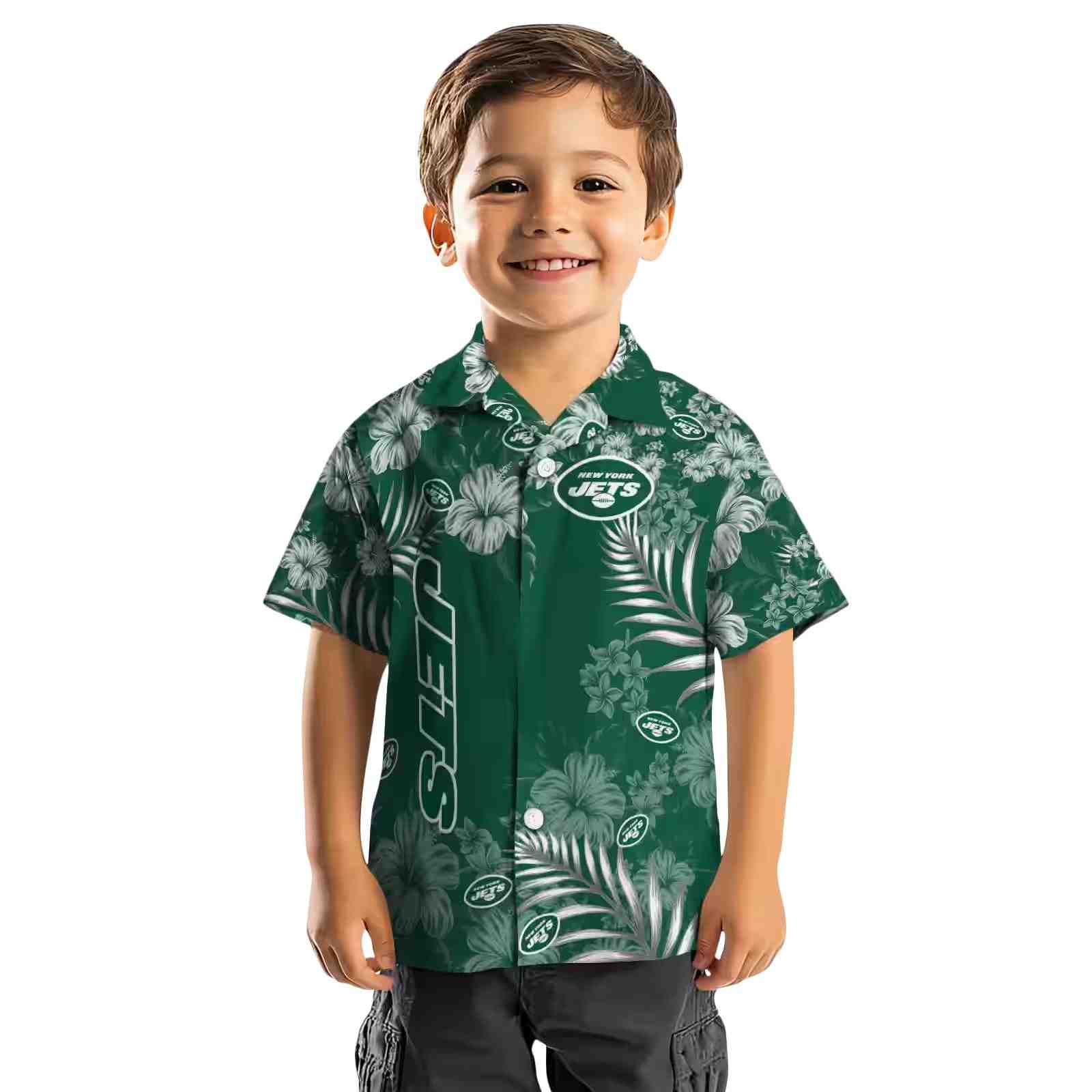 new york jets hibiscus print green hawaiian shirt top rated