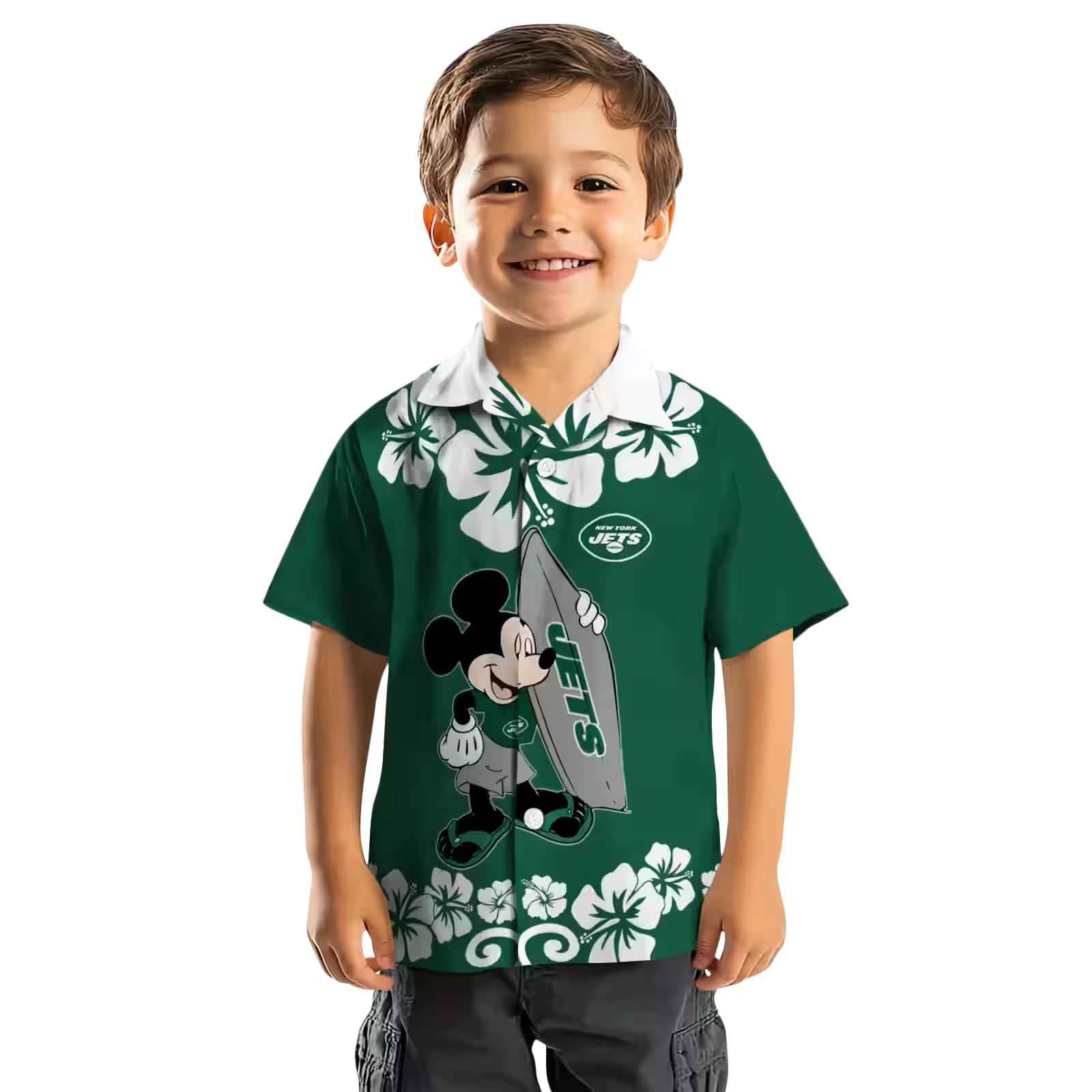 new york jets surfing mickey green hawaiian shirt top rated