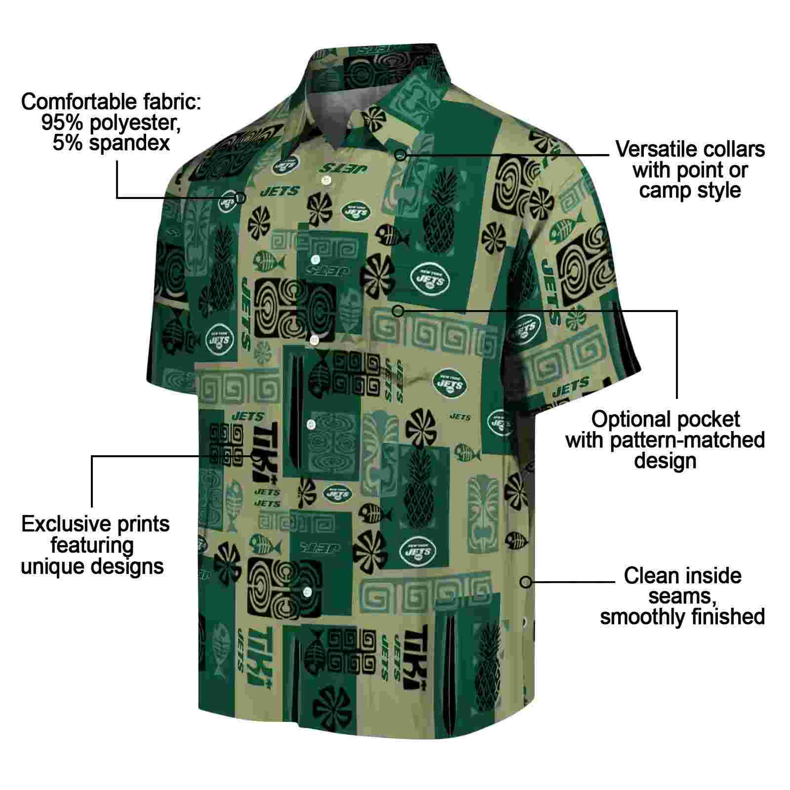 new york jets tribal symbols green hawaiian shirt new arrival