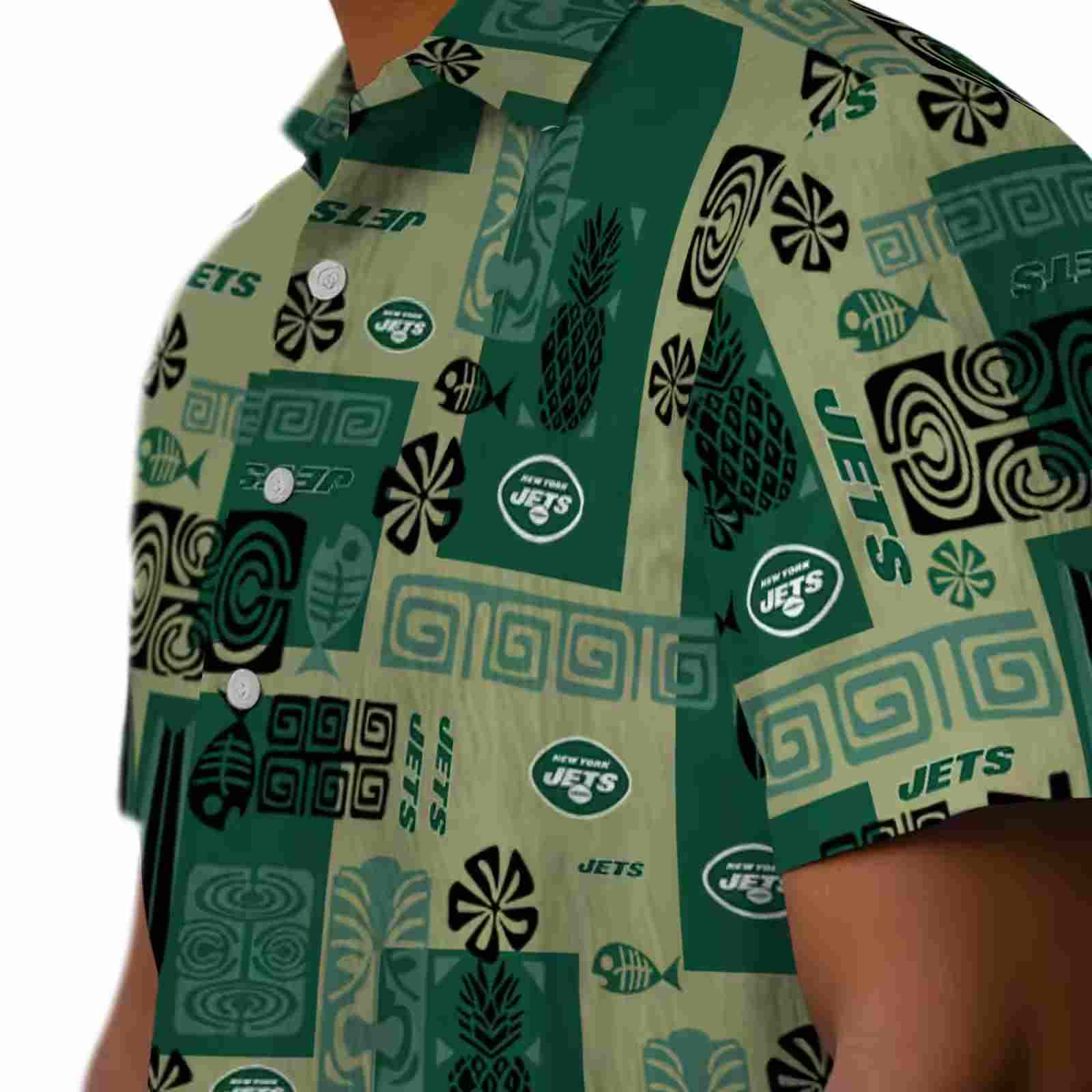 new york jets tribal symbols green hawaiian shirt trendy