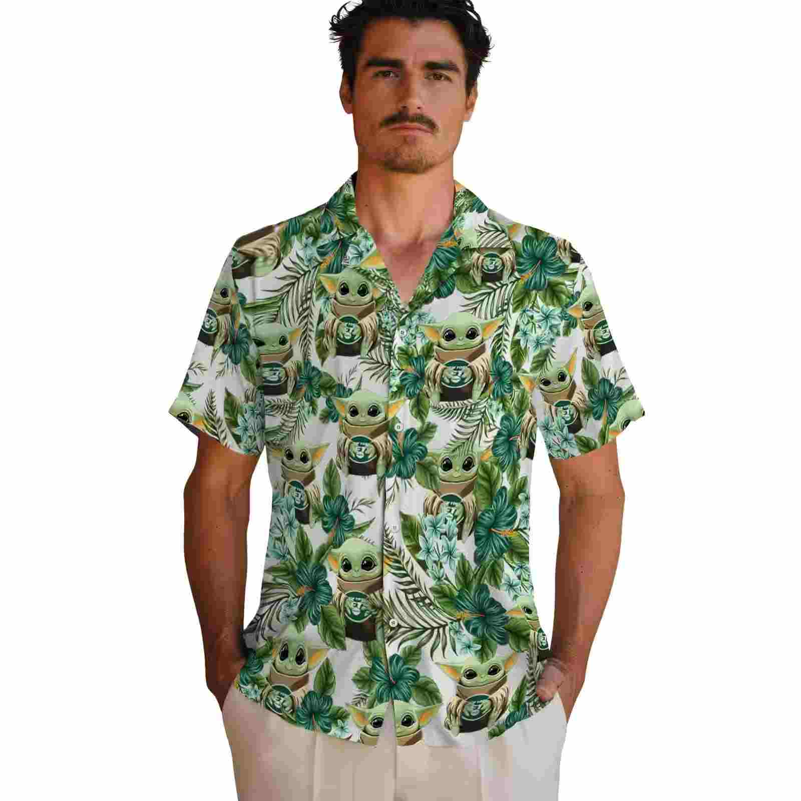 new york jets tropical yoda green hawaiian shirt fashion forward