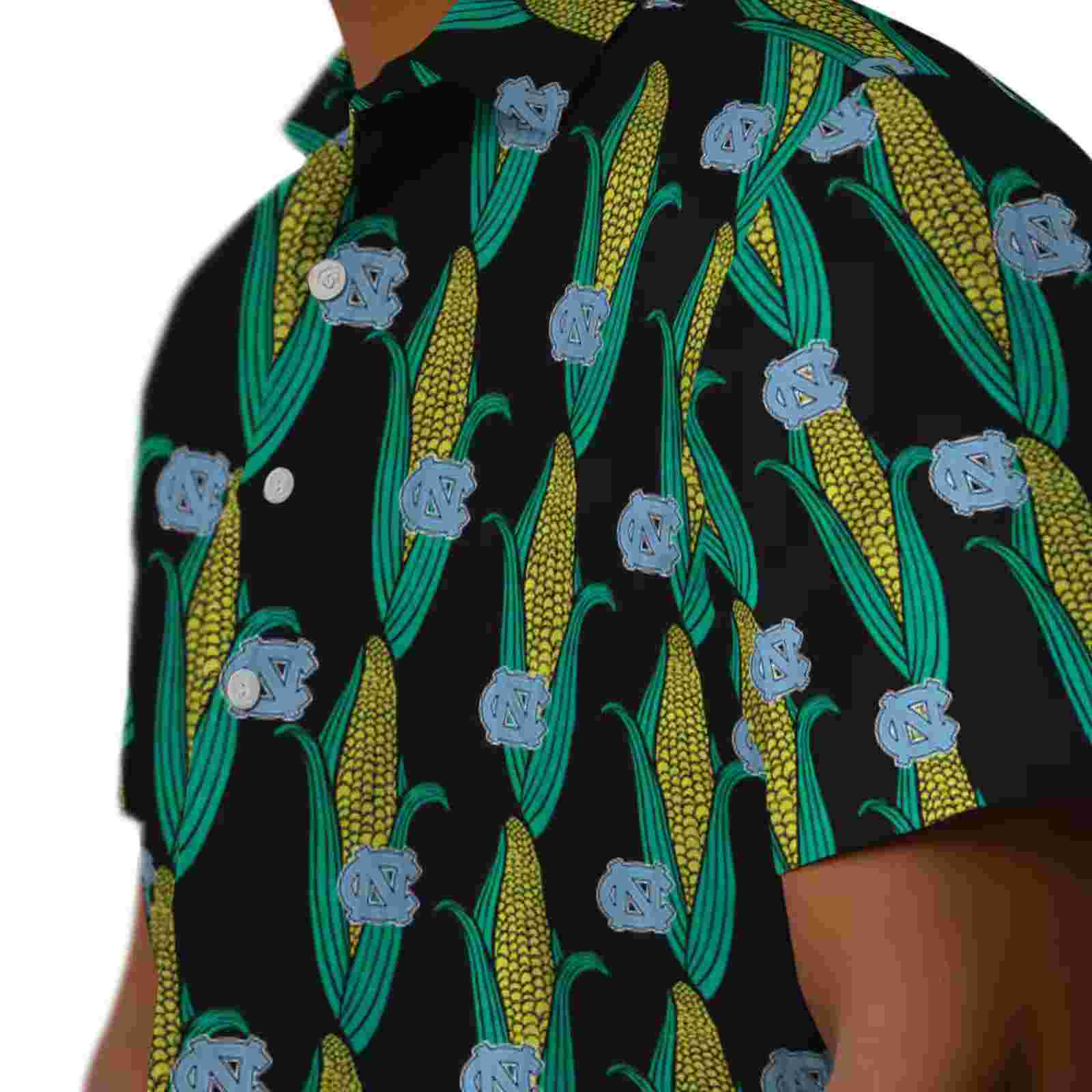 north carolina tar heels corn motifs black green hawaiian shirt trendy