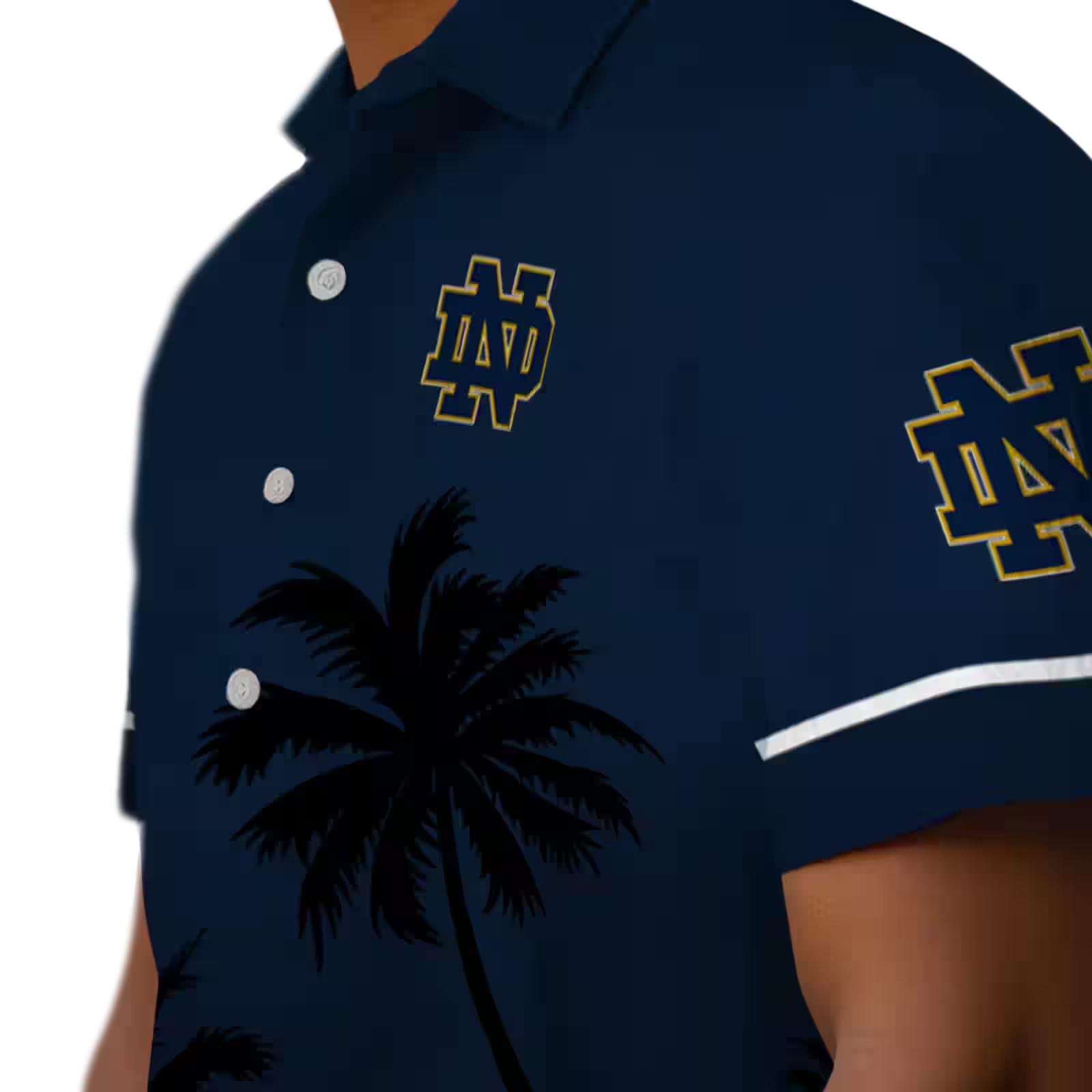 notre dame fighting irish beach sunset navy black hawaiian shirt trendy