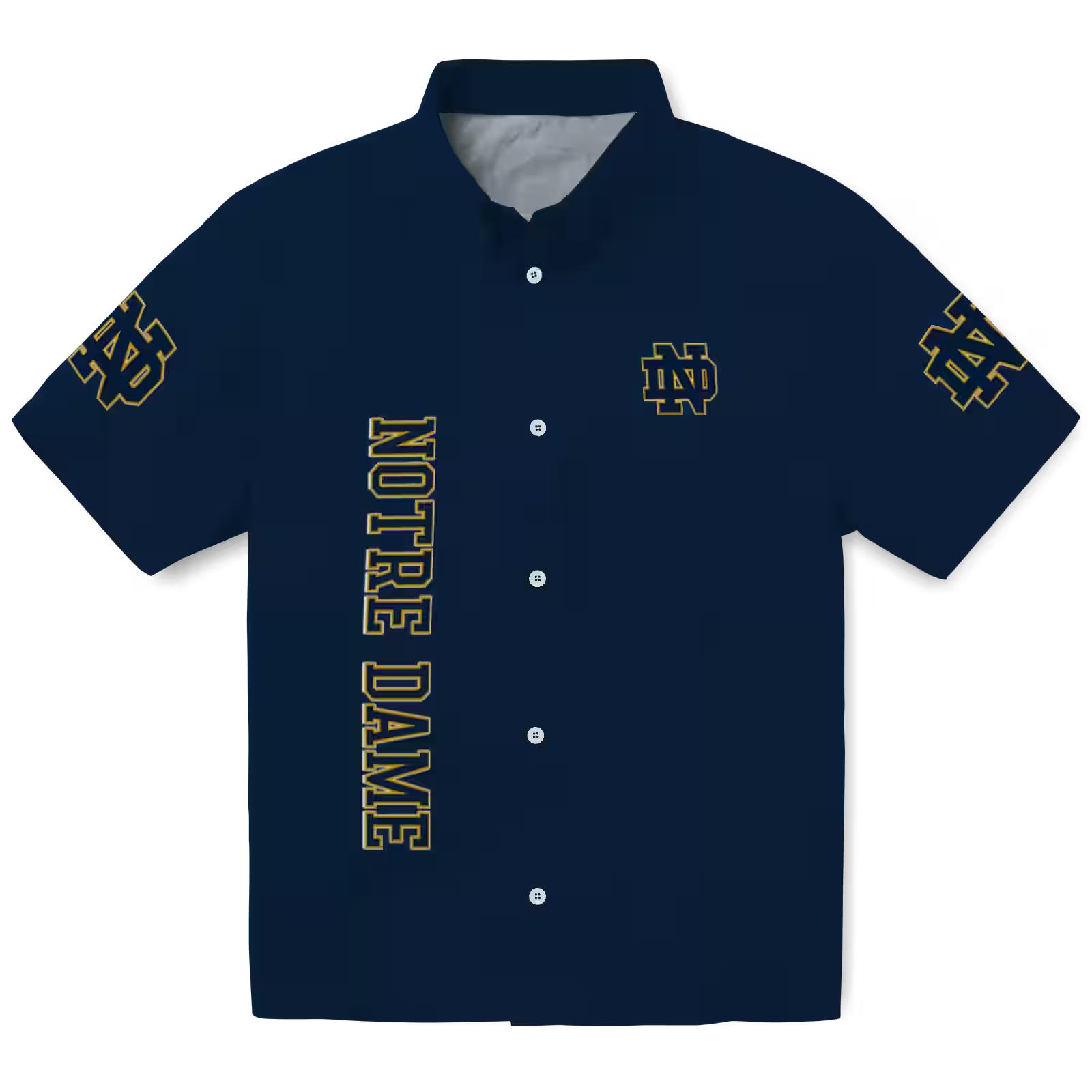 Notre Dame Fighting Irish Stuart Minion Navy Hawaiian Shirt