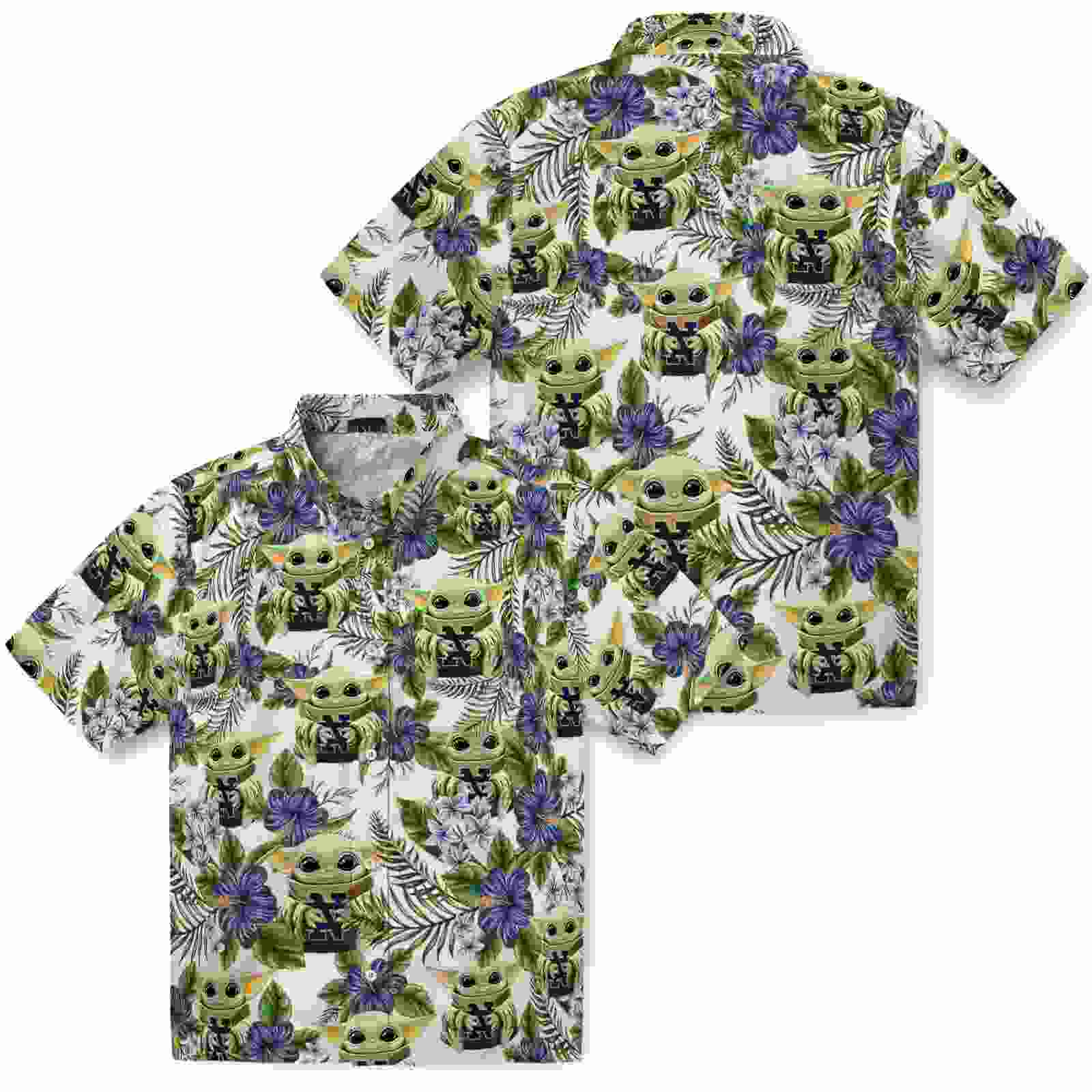 notre dame fighting irish tropical yoda green hawaiian shirt high quality