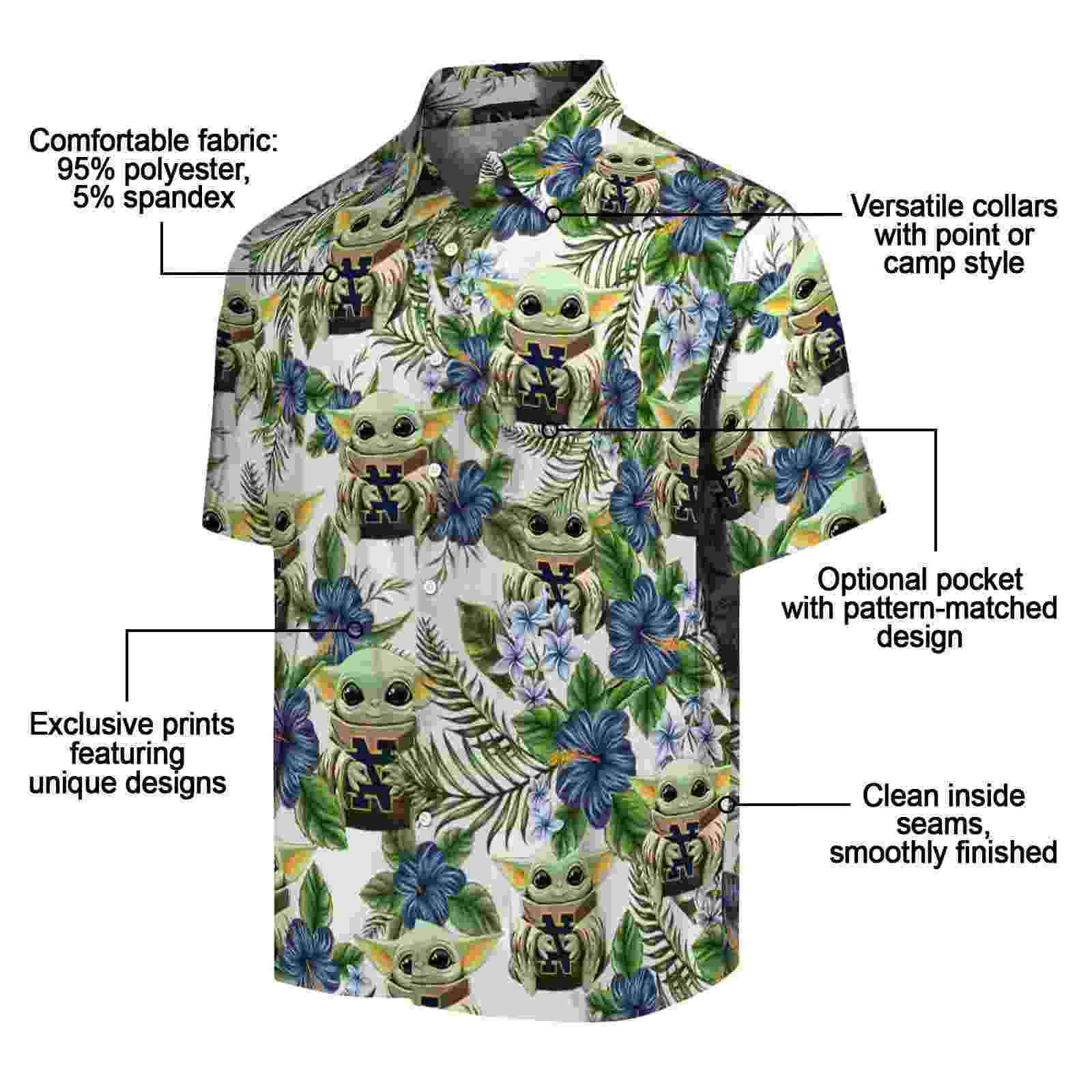 notre dame fighting irish tropical yoda green hawaiian shirt new arrival