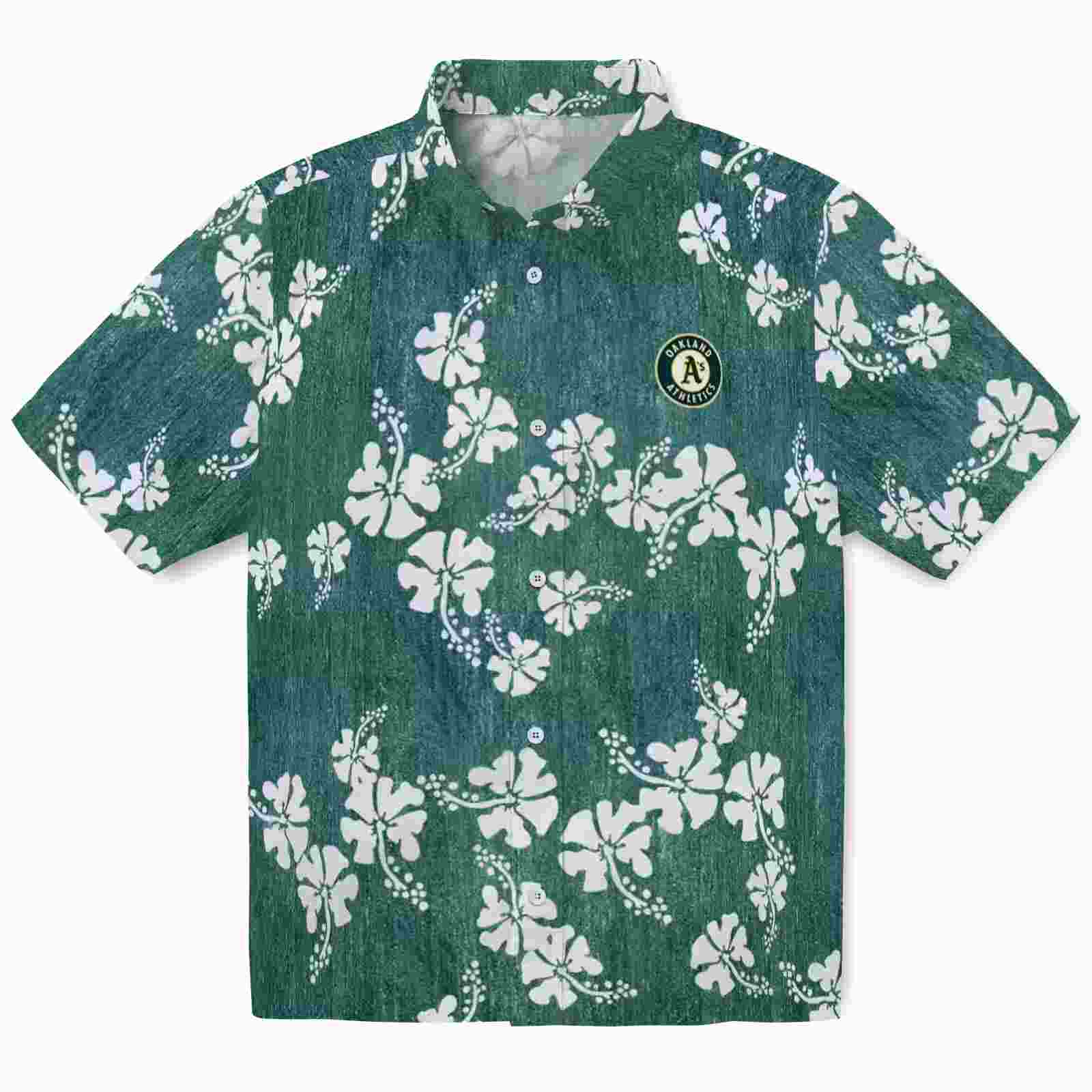 Oakland Athletics Hibiscus Clusters Green Hawaiian Shirt