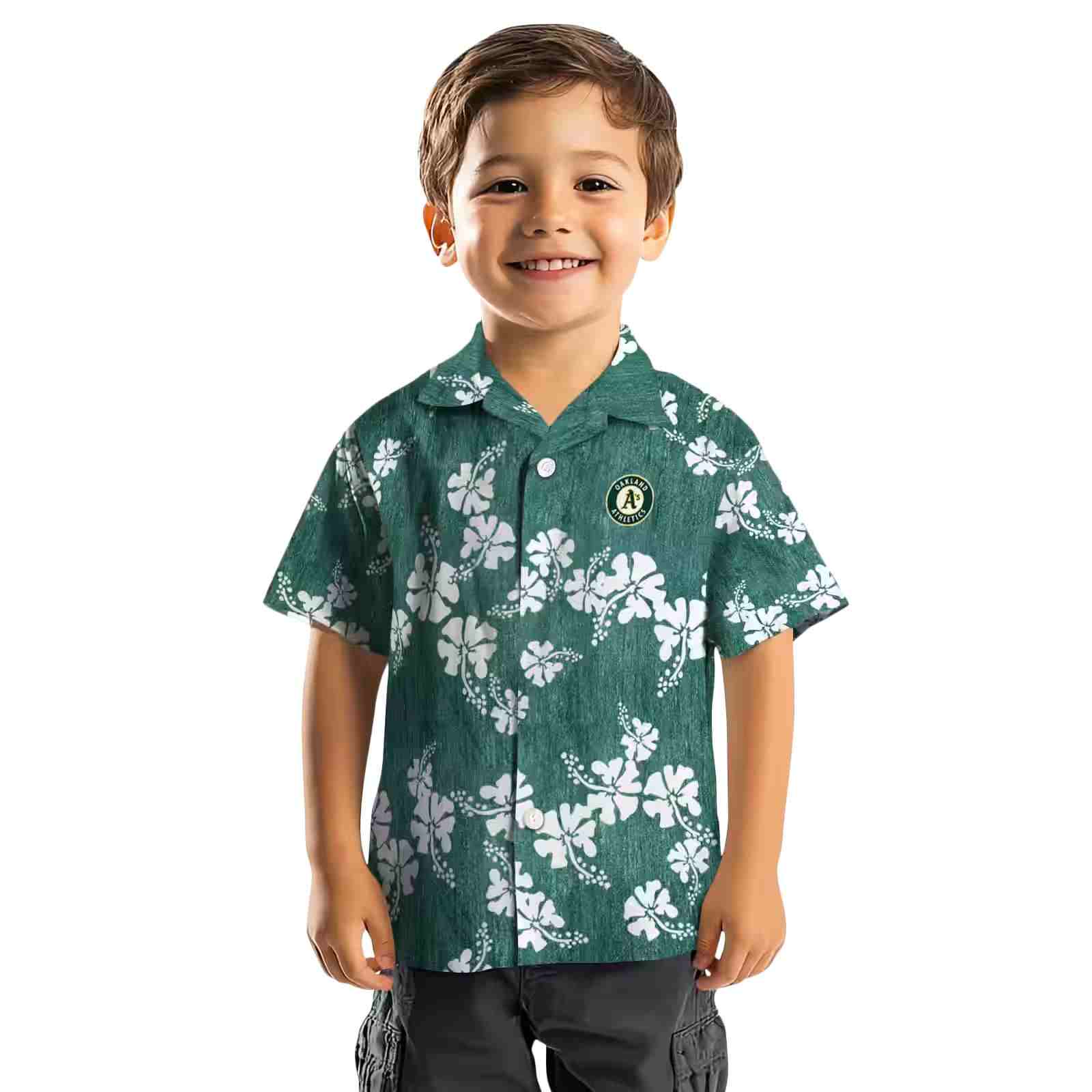 oakland athletics hibiscus clusters green hawaiian shirt top rated