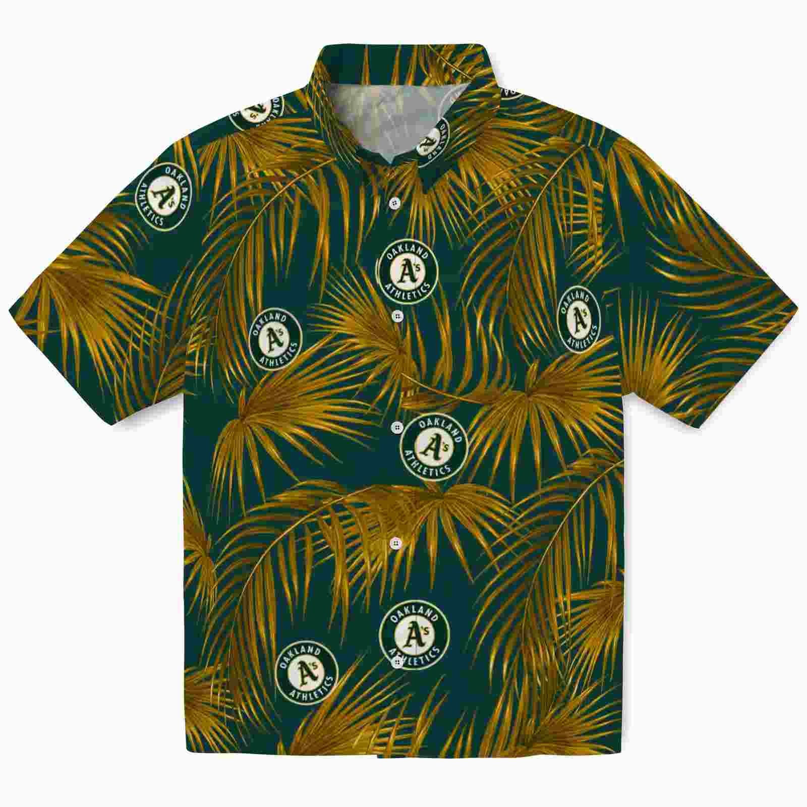 Oakland Athletics Leafy Palms Green Hawaiian Shirt