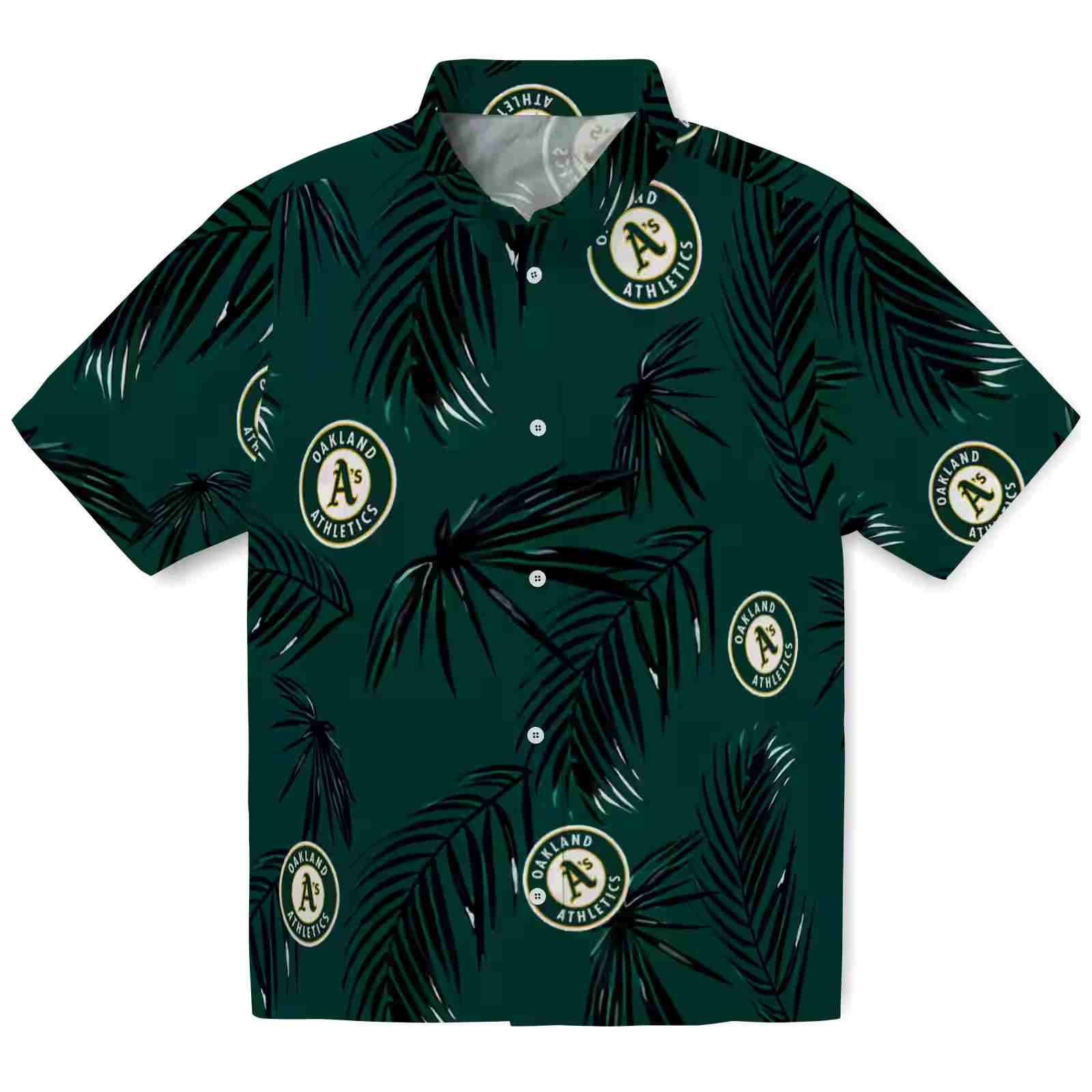 Oakland Athletics Palm Leaf Green Hawaiian Shirt