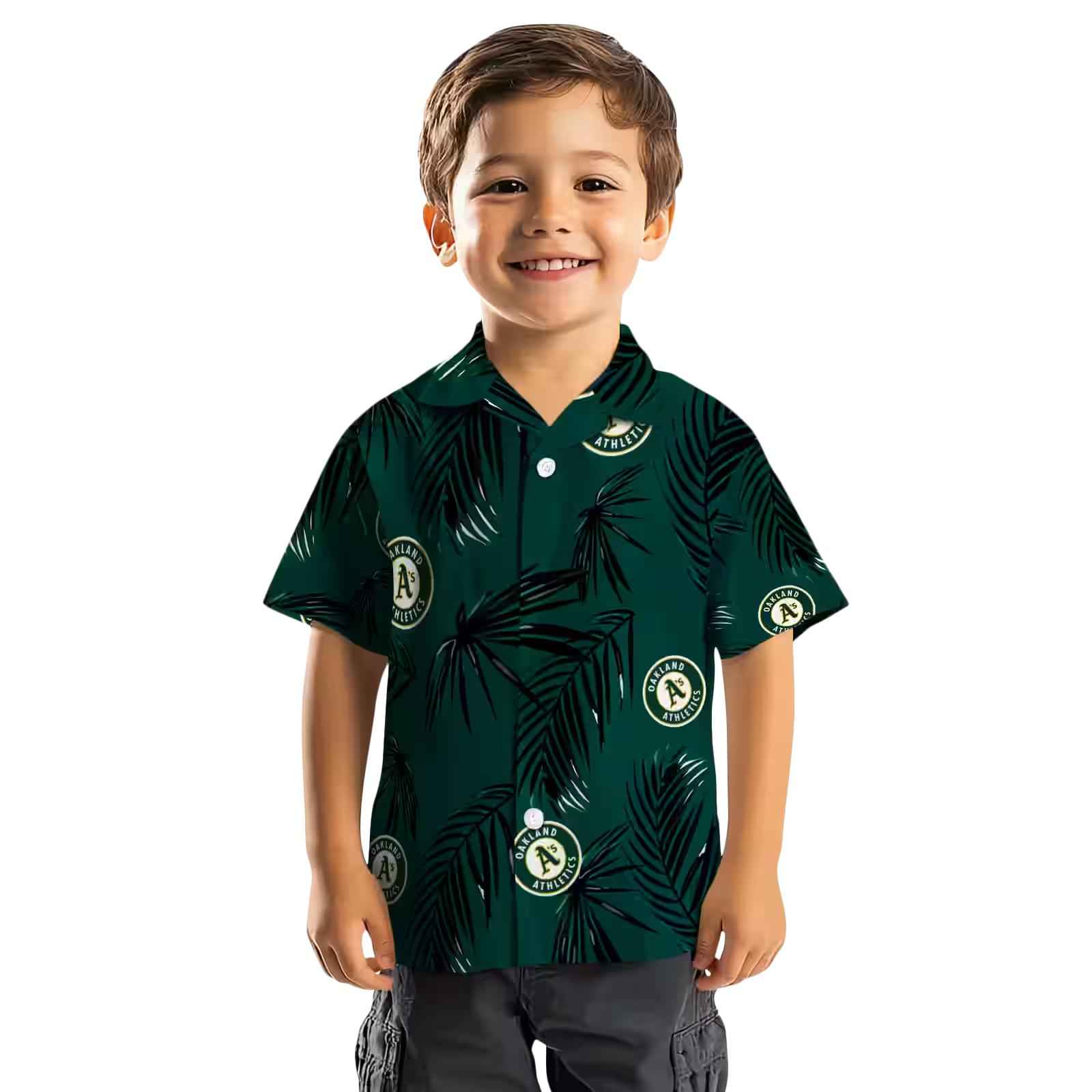 oakland athletics palm leaf green hawaiian shirt top rated