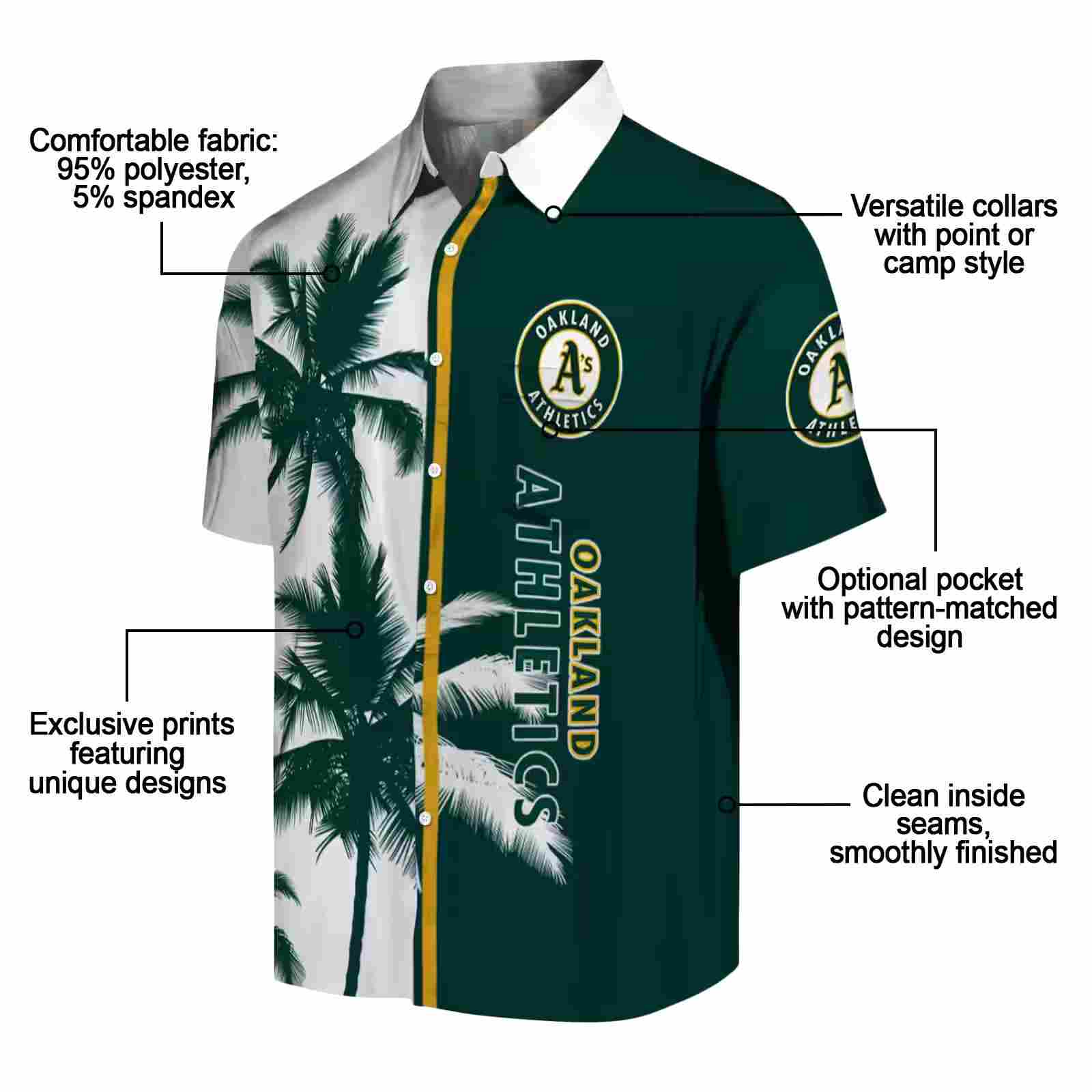 oakland athletics palm trees green white hawaiian shirt new arrival