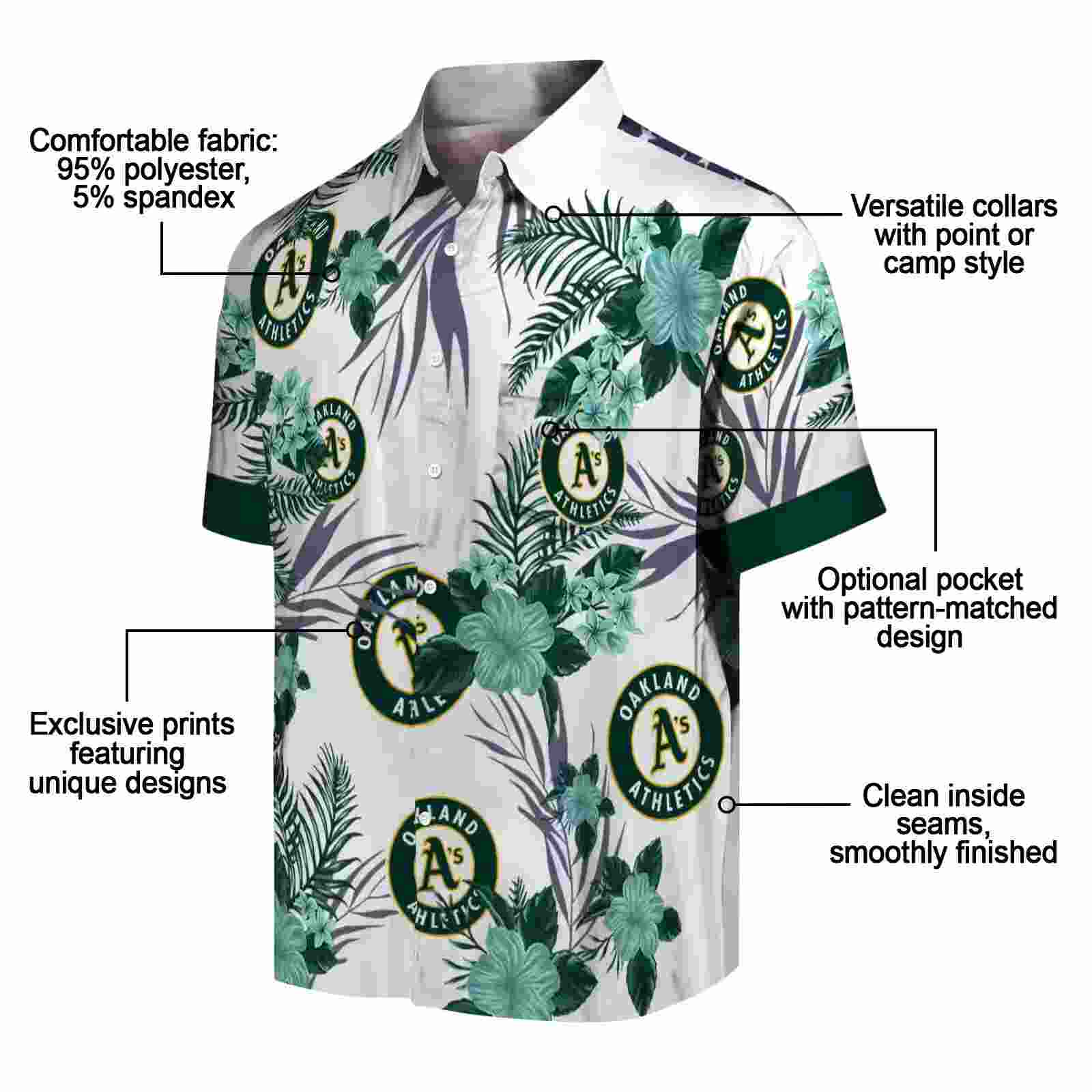 oakland athletics patriotic hibiscus design green white hawaiian shirt new arrival