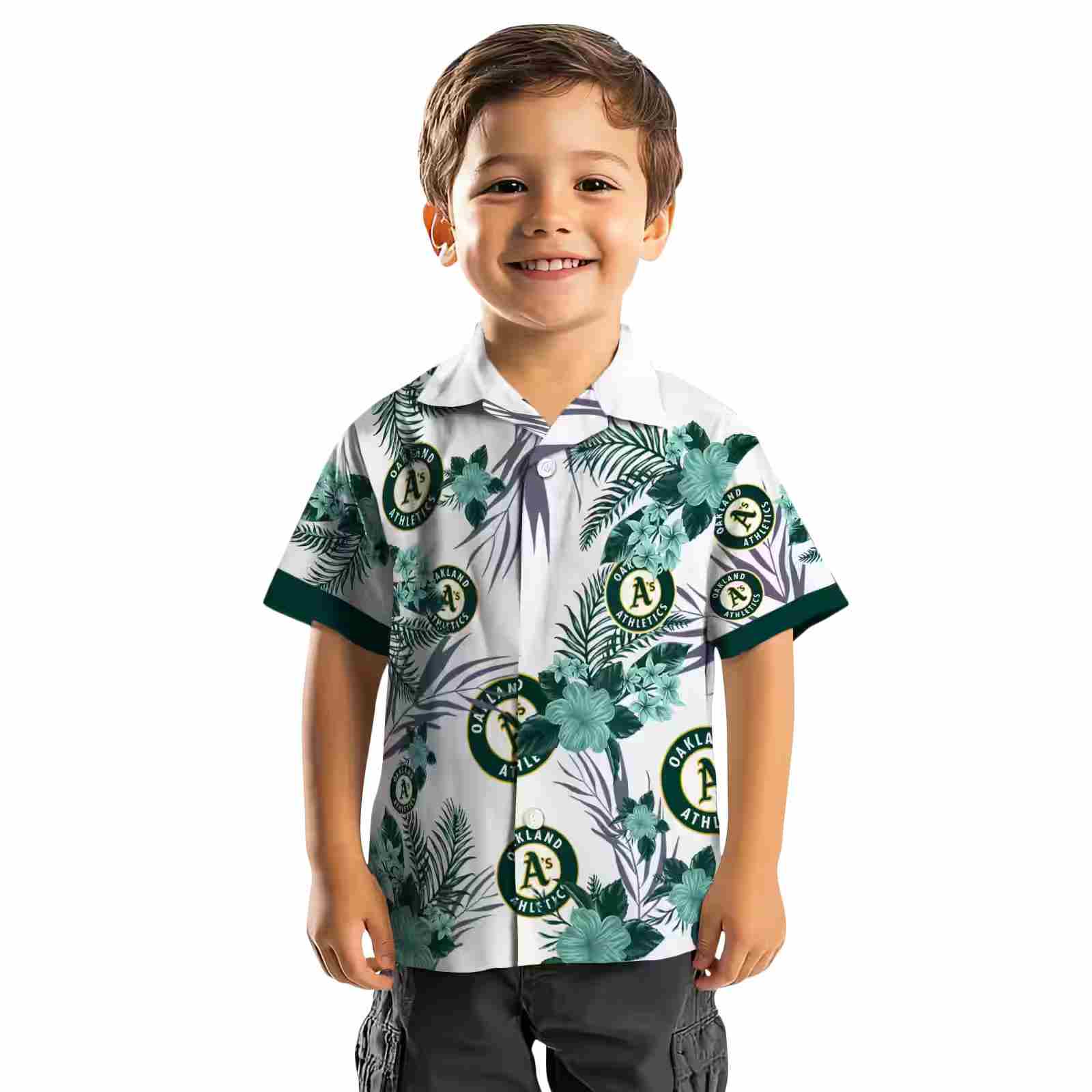 oakland athletics patriotic hibiscus design green white hawaiian shirt top rated