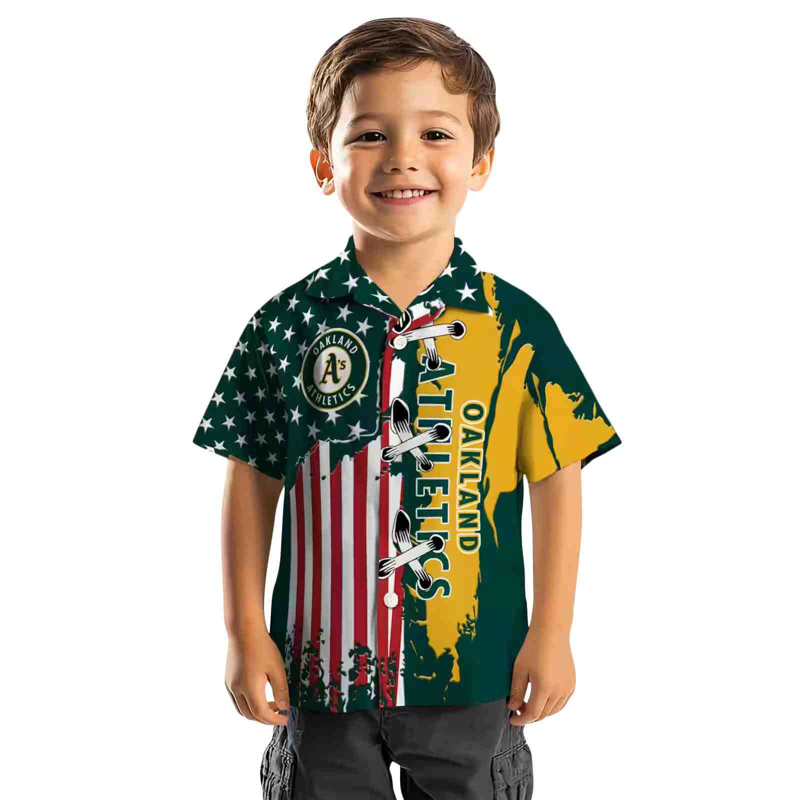 oakland athletics stitched flag green hawaiian shirt top rated