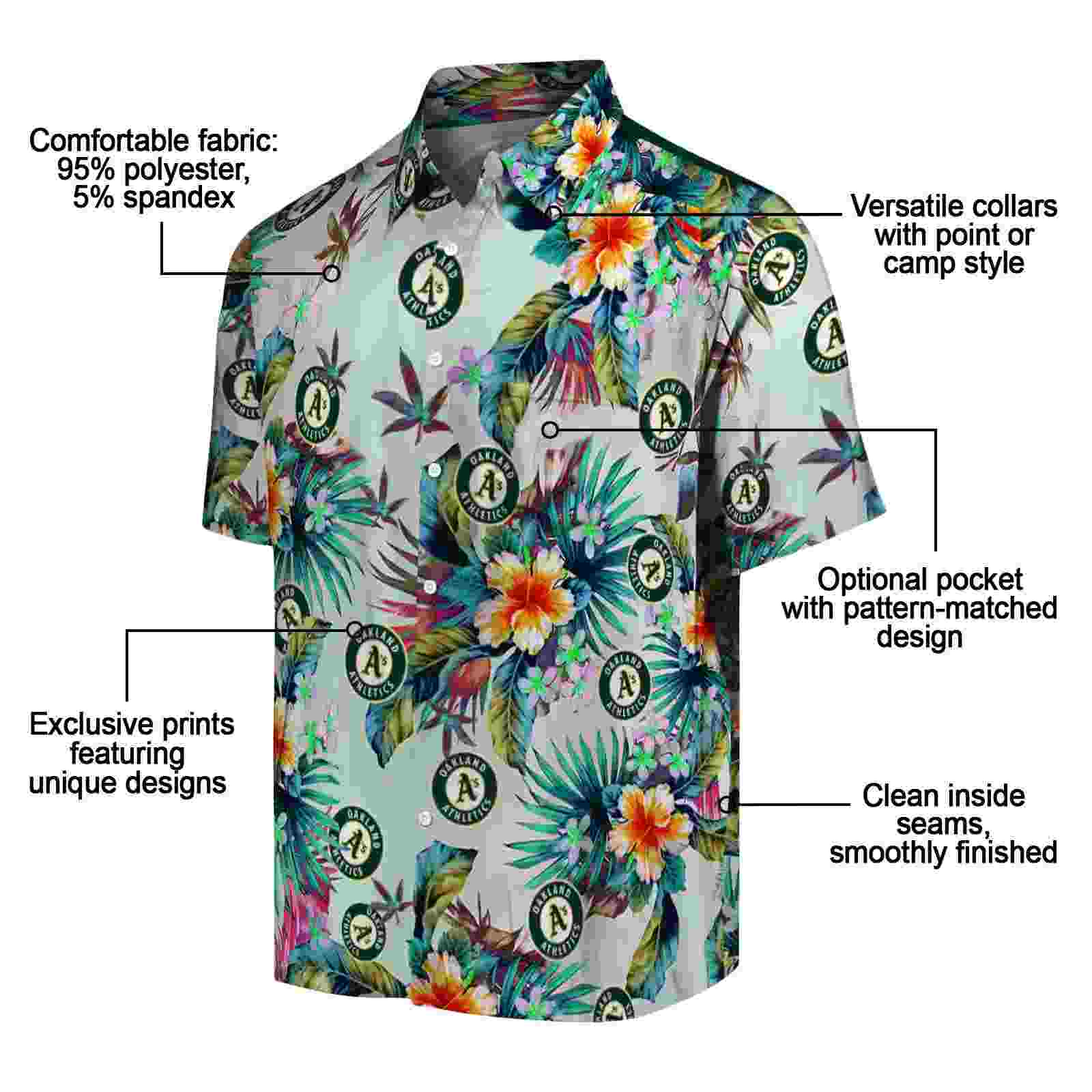 oakland athletics tropical foliage green hawaiian shirt new arrival