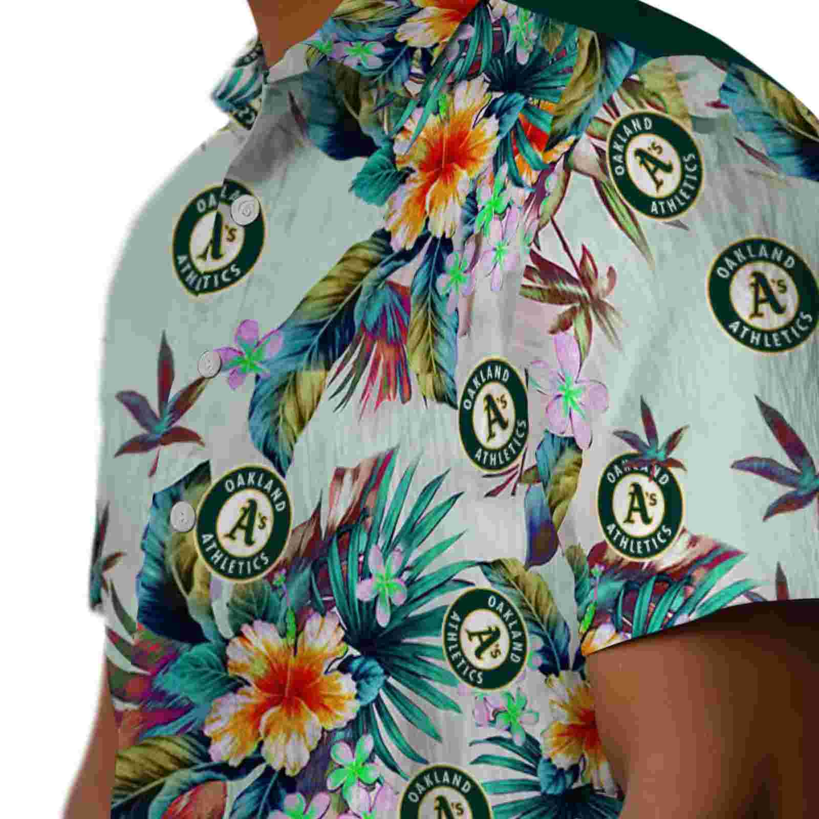 oakland athletics tropical foliage green hawaiian shirt trendy