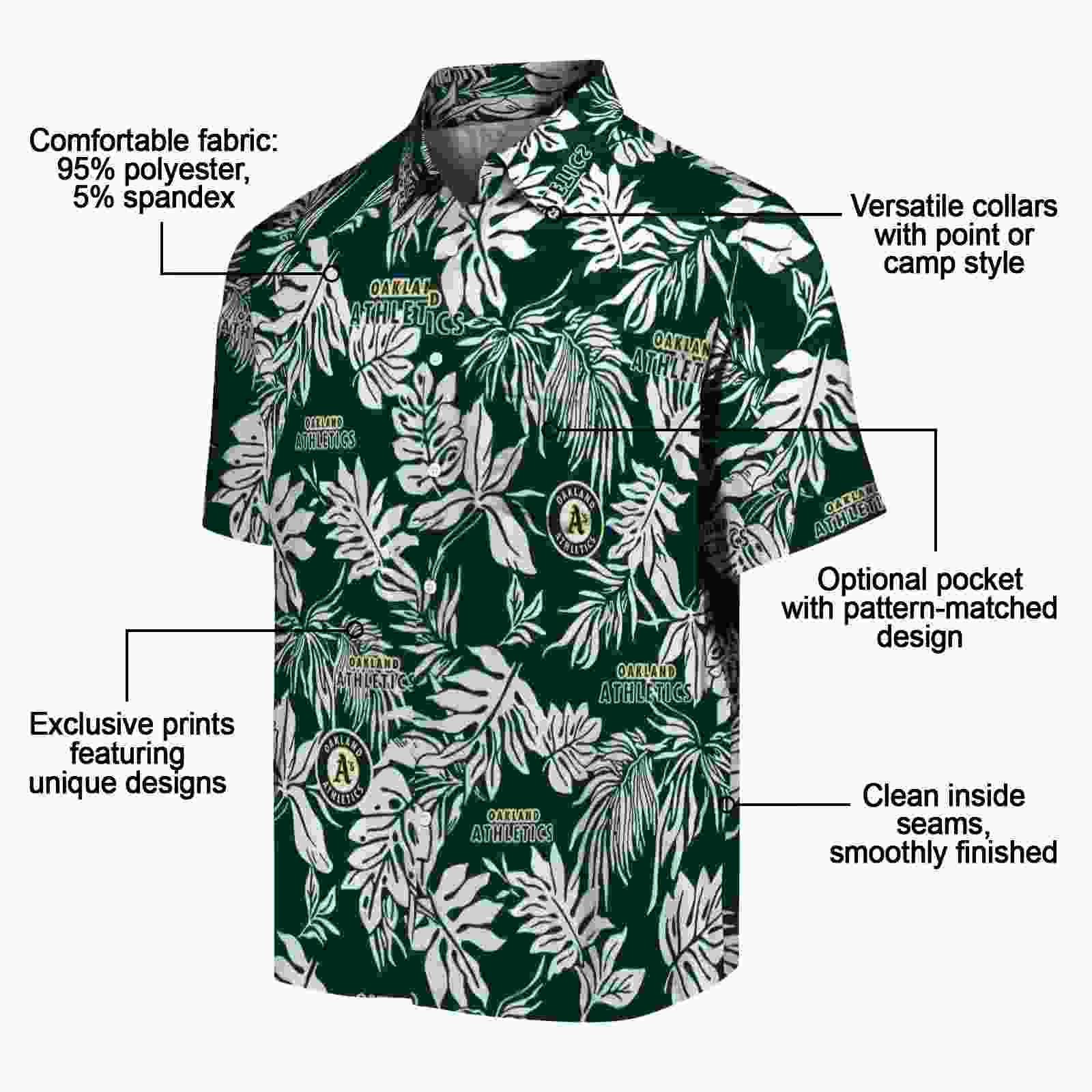 oakland athletics tropical leaf green white hawaiian shirt new arrival