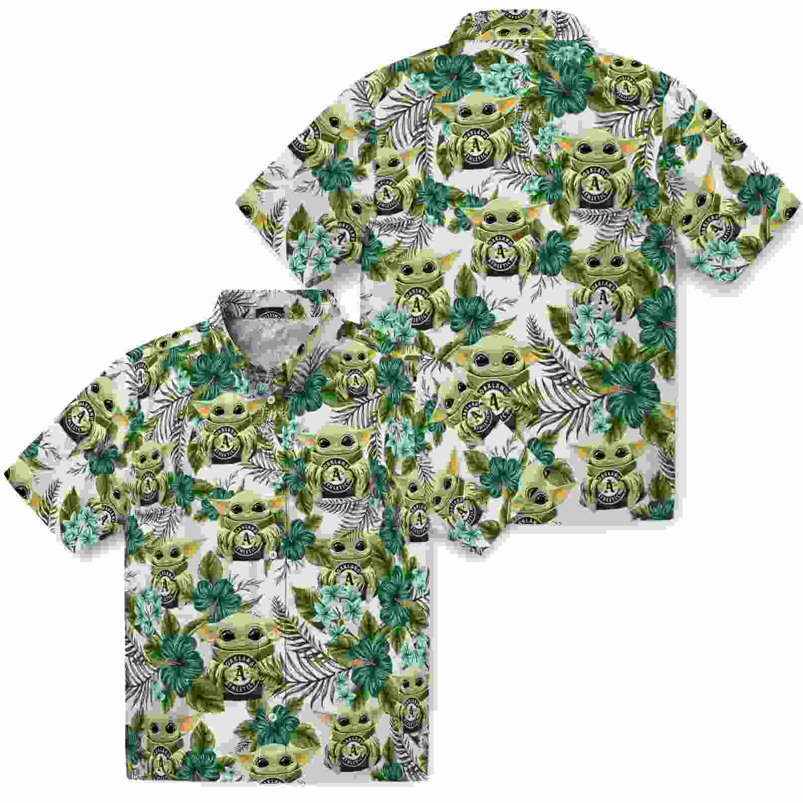 oakland athletics tropical yoda green hawaiian shirt high quality