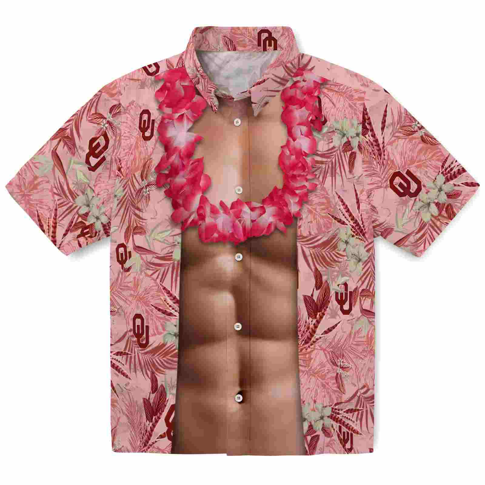 Oklahoma Sooners Chest Illusion Crimson Hawaiian Shirt