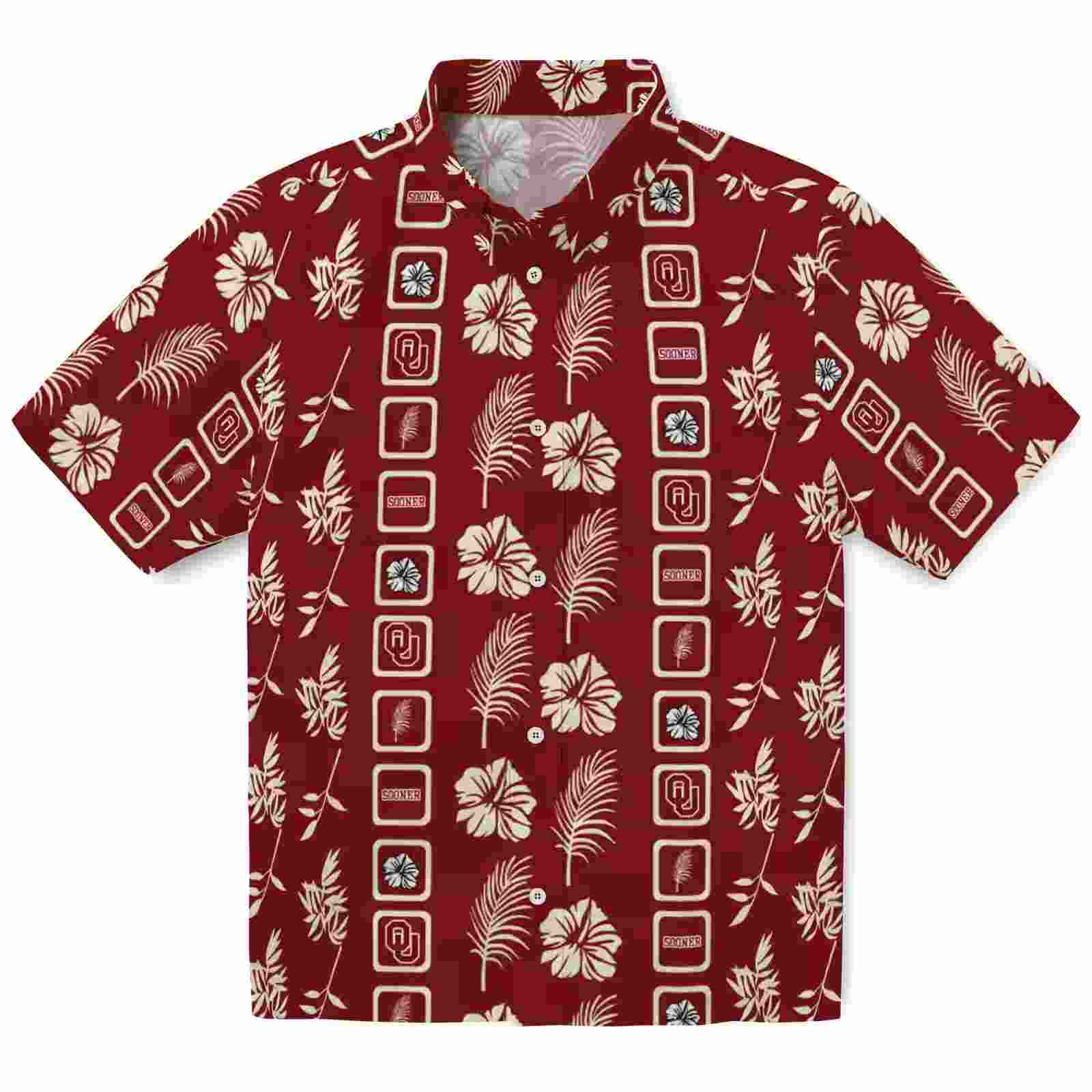 Oklahoma Sooners Framed Floral Crimson Hawaiian Shirt