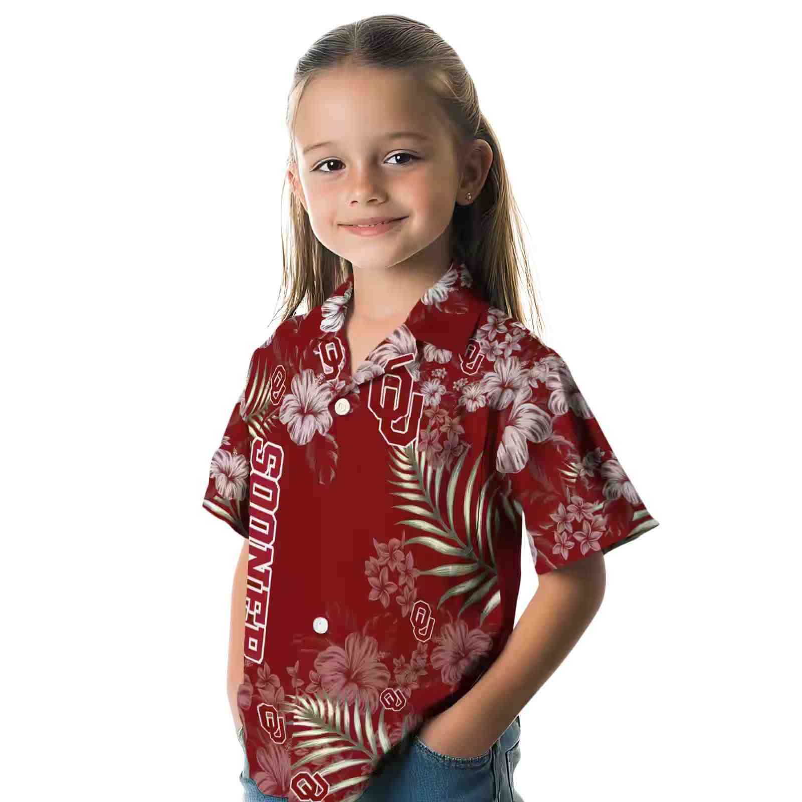 oklahoma sooners hibiscus print crimson hawaiian shirt premium grade